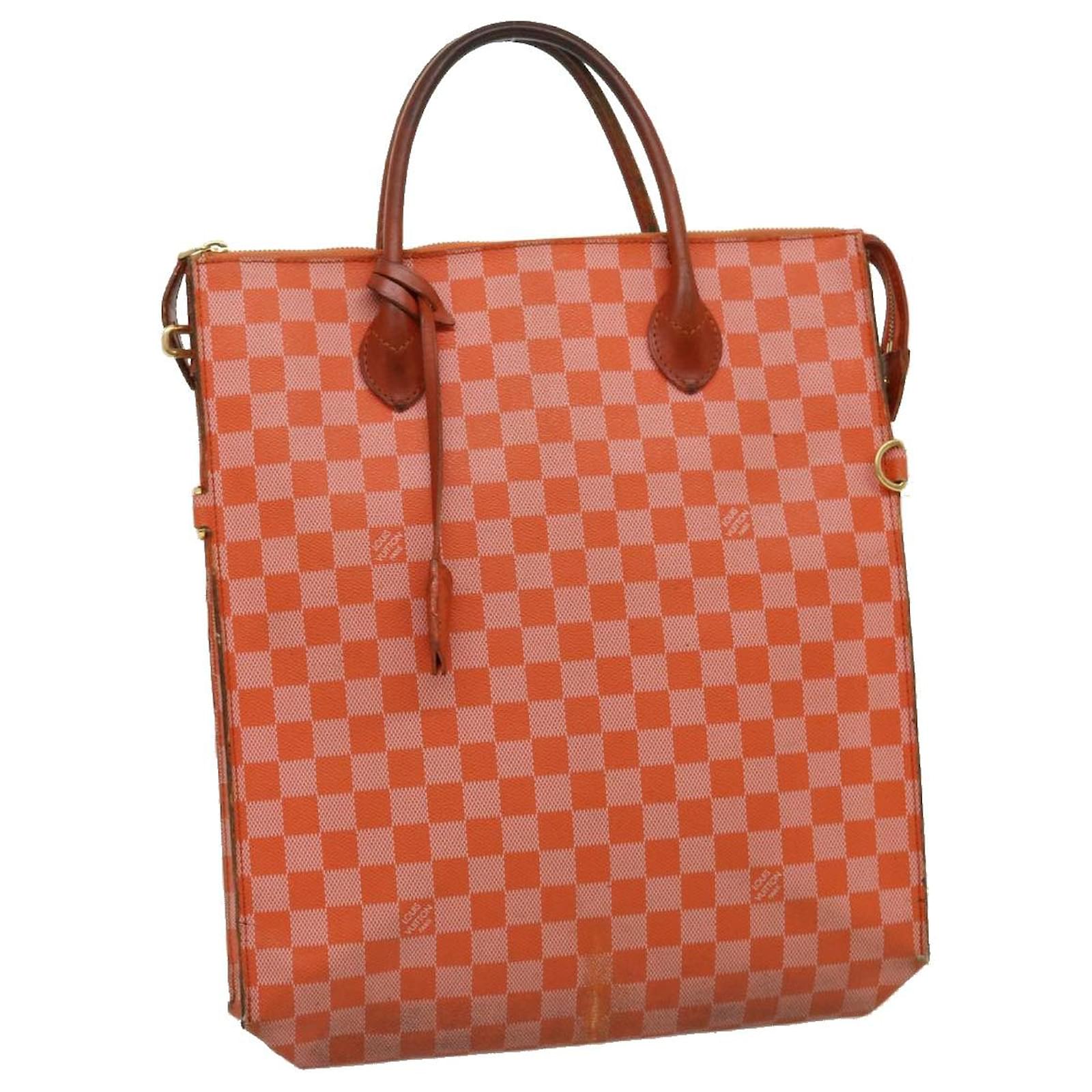 Louis Vuitton Neverfull Mm Tote Piment Orange with Pouch Brown