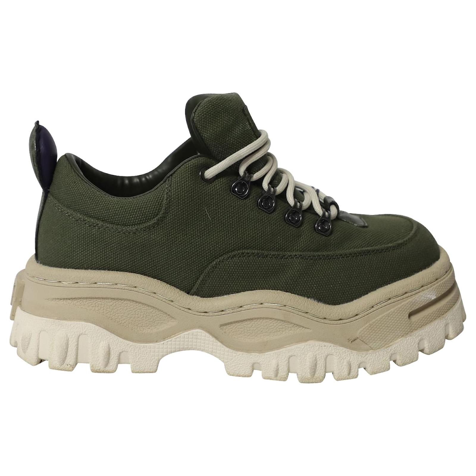 Autre Marque Eytys Chunky Sneakers in Army Green Canvas Cloth ref.625509 - Joli Closet