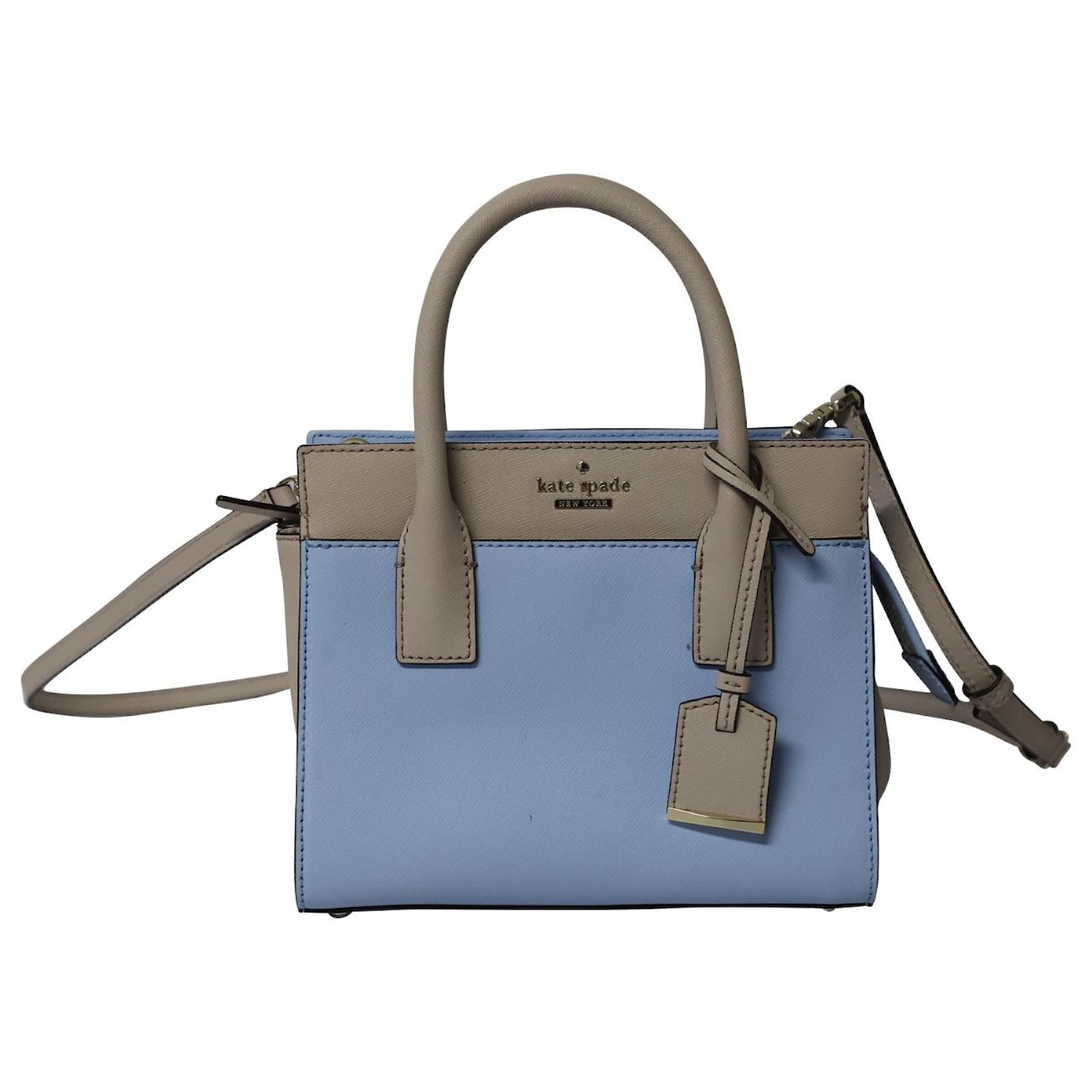 Kate Spade Cameron Street Mini Candace Satcheltasche aus hellblauem Leder