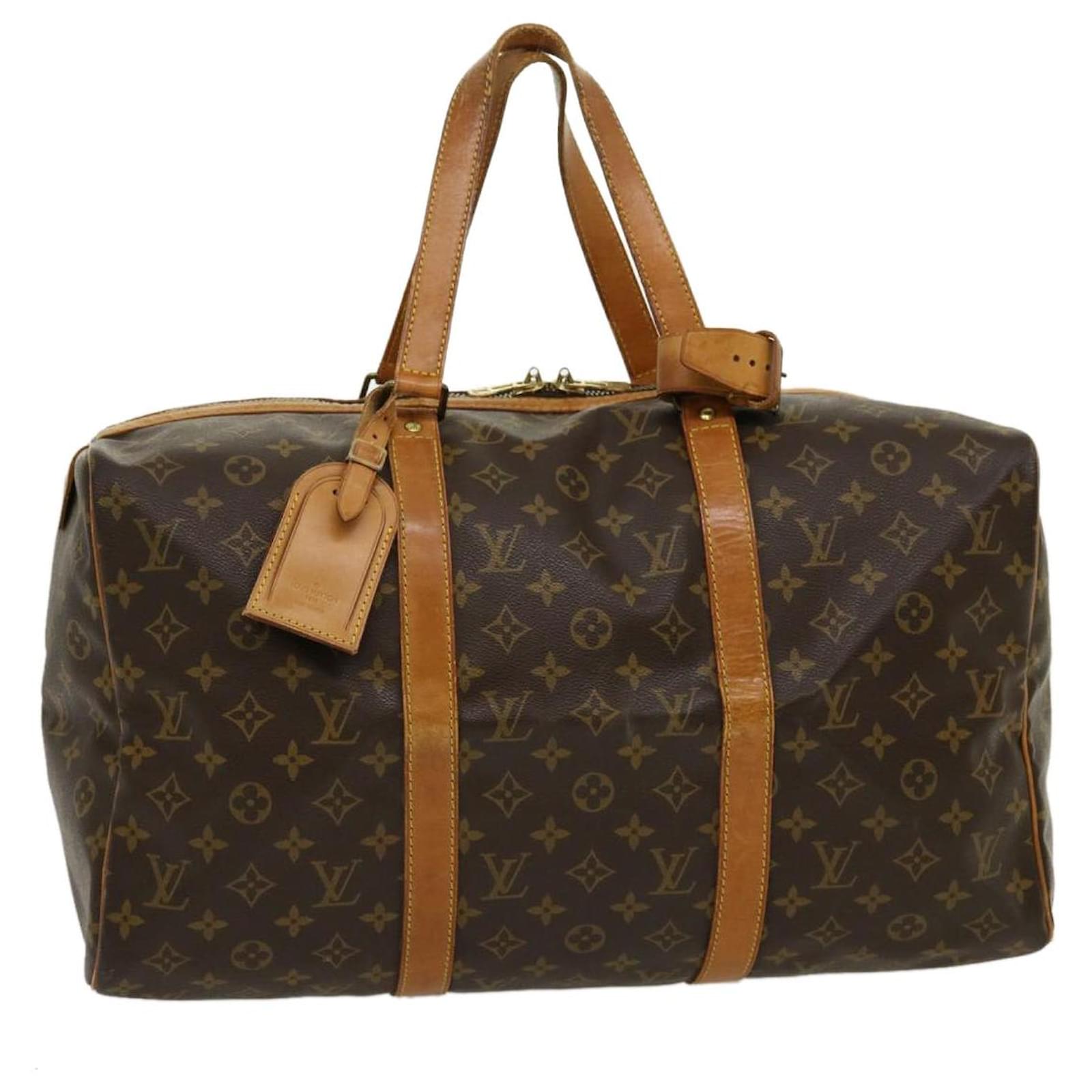 Louis Vuitton Monogram Sac Souple 45 Leather Fabric Brown Boston