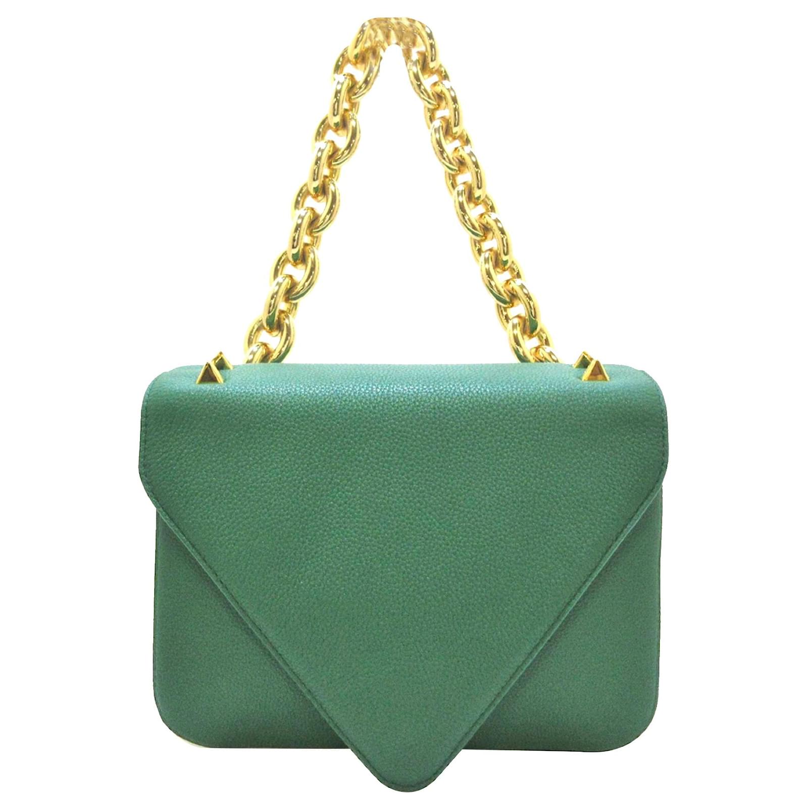 Bottega Veneta Green Mount Envelope Leather Shoulder Bag Pony-style ...