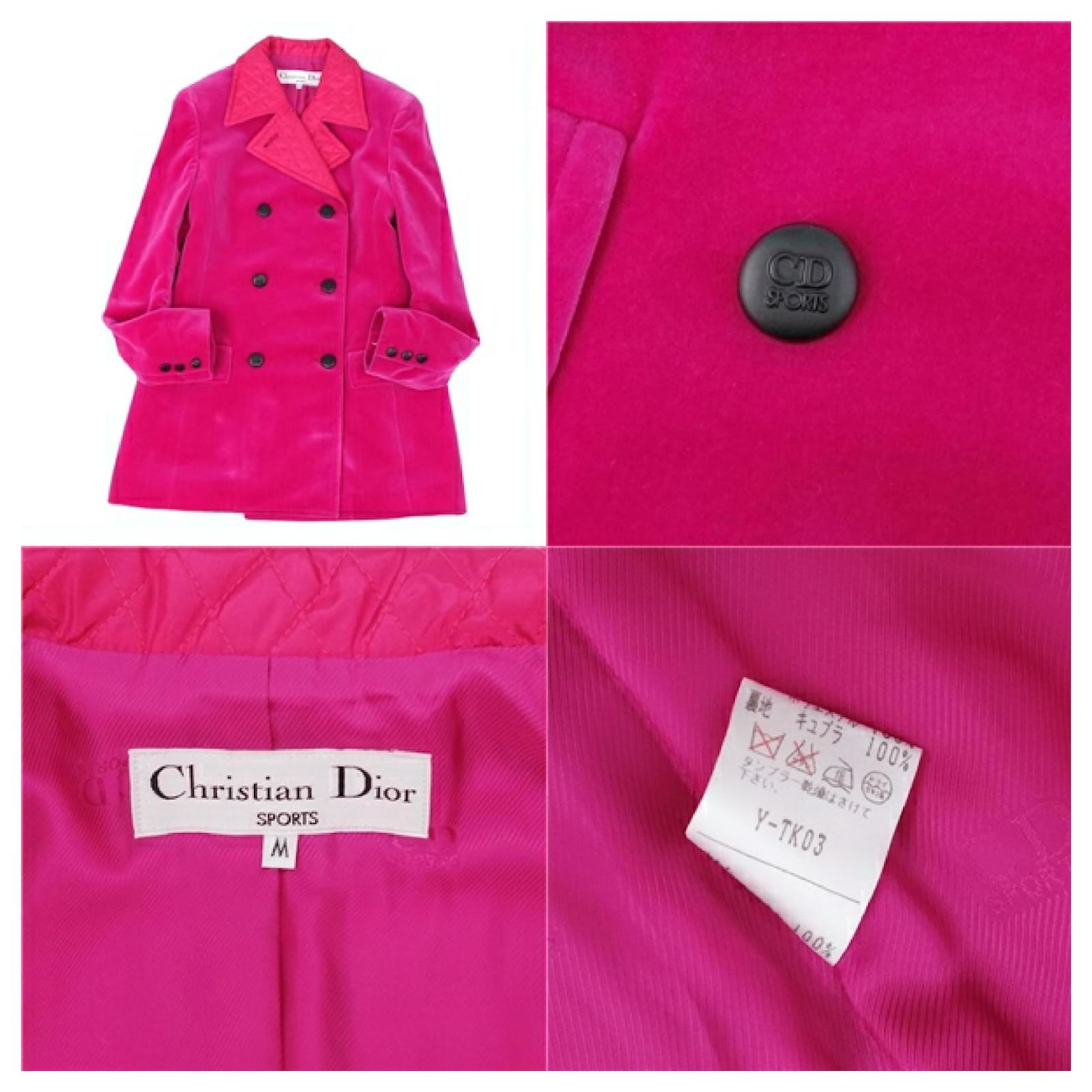 Christian Dior cotton Lace-up pocket crew neck Cut pink 38