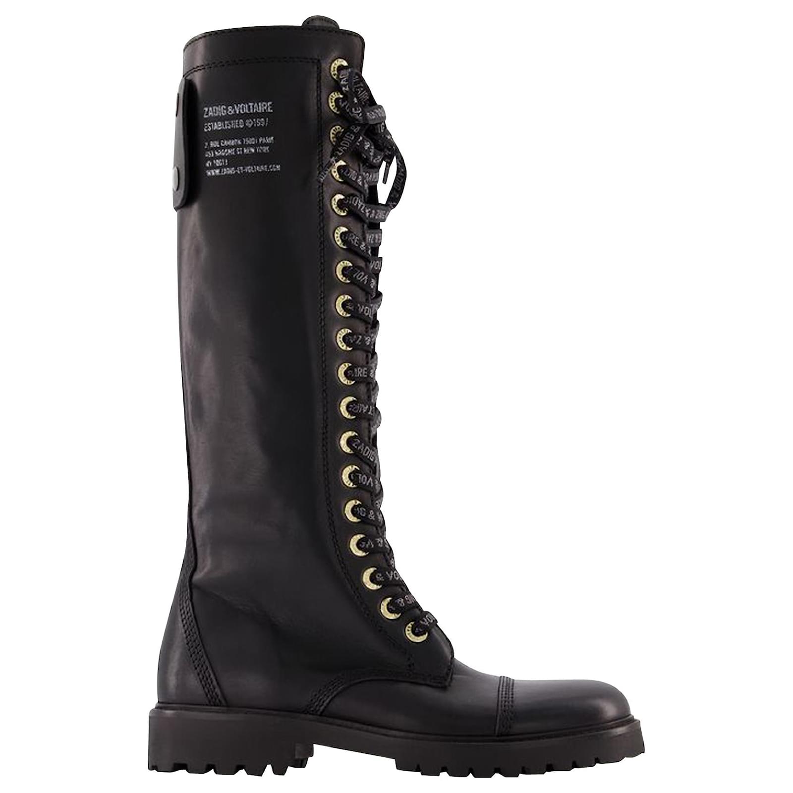 Zadig & Voltaire Joe Boot Smooth Cowskin in black leather ref.626471 ...