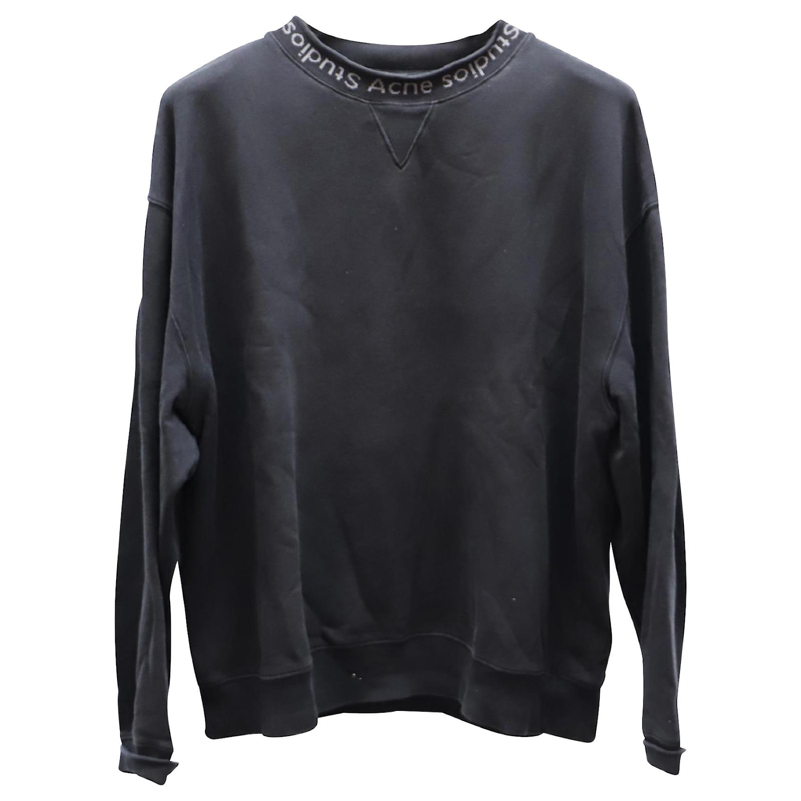 Acne Studios Pullover mit Rundhalsausschnitt und Logo-Kragen aus