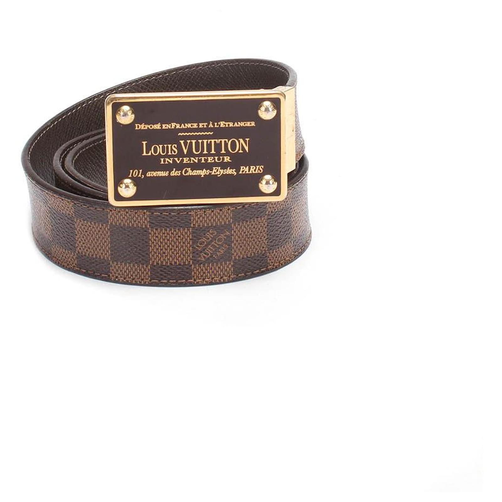 Louis Vuitton Damier Ebene Inventeur Belt Brown Cloth ref.JC626545