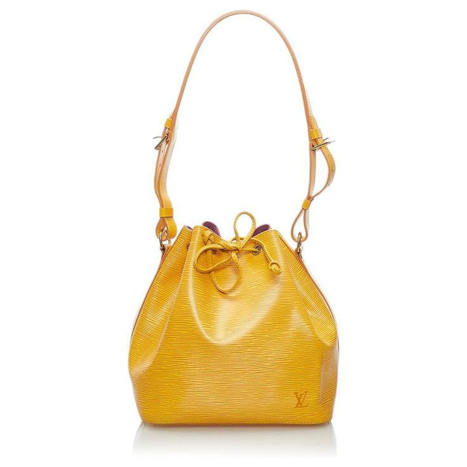 Louis Vuitton Epi Petit Noe Yellow Leather Pony-style calfskin ref ...