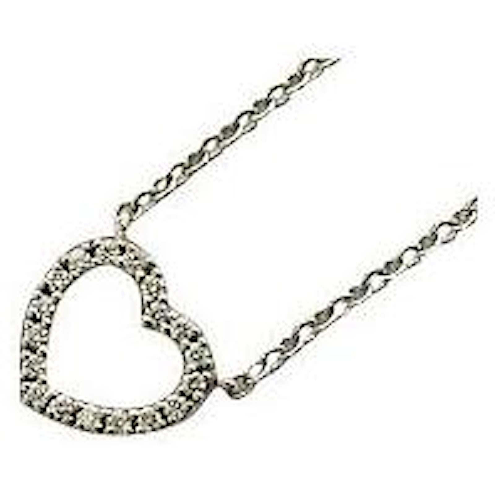 Tiffany&Co. Tiffany Metro heart diamond necklace 750 K18 white gold new  finish