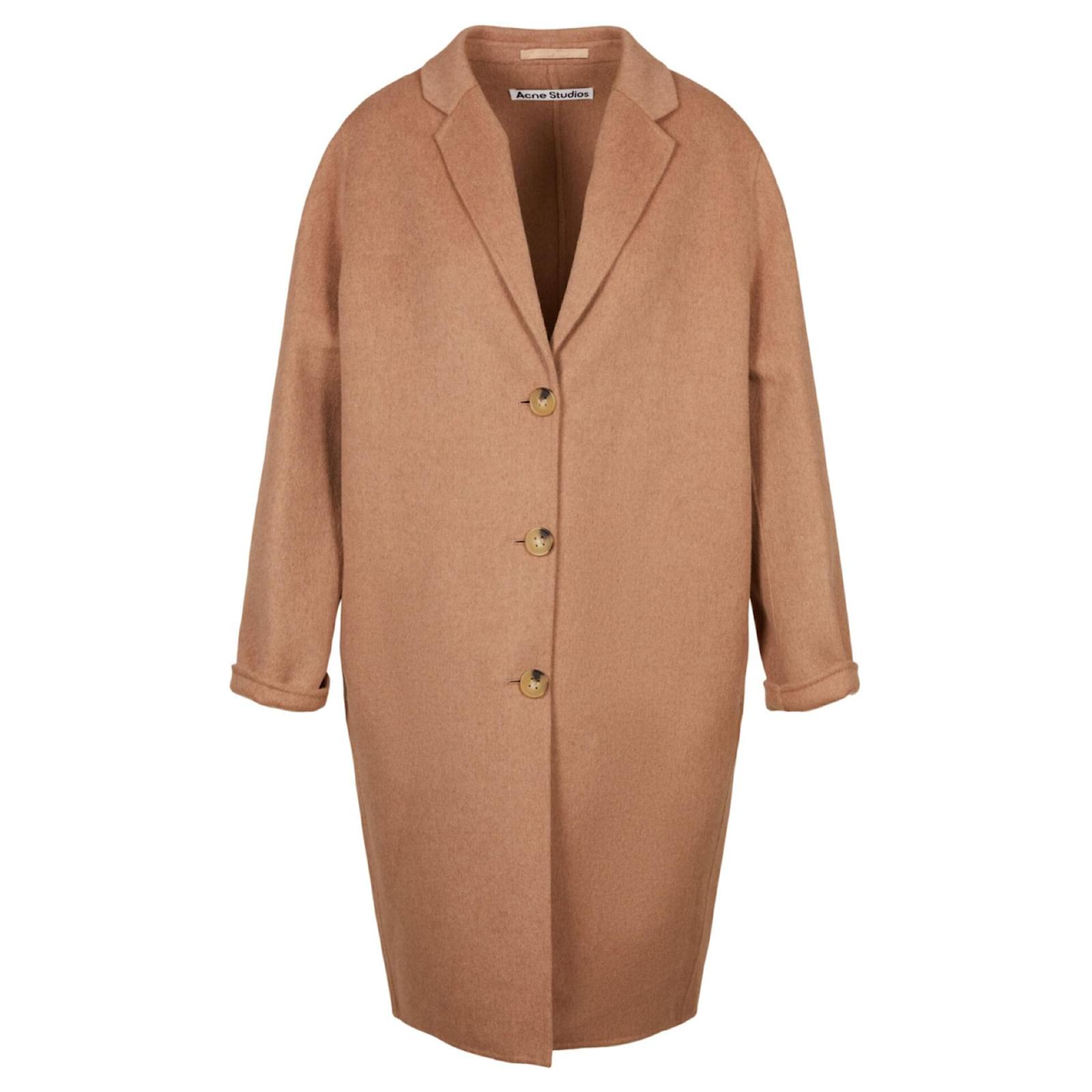 Acne SingleBreasted Wool Coat Beige ref.627191 Joli Closet