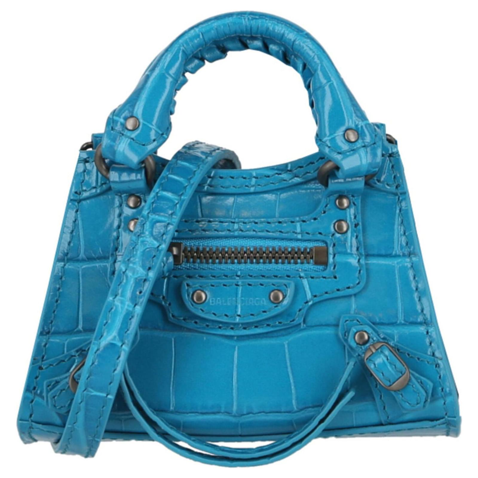 Balenciaga Classic Mini City Leather Cross-body Bag in Blue