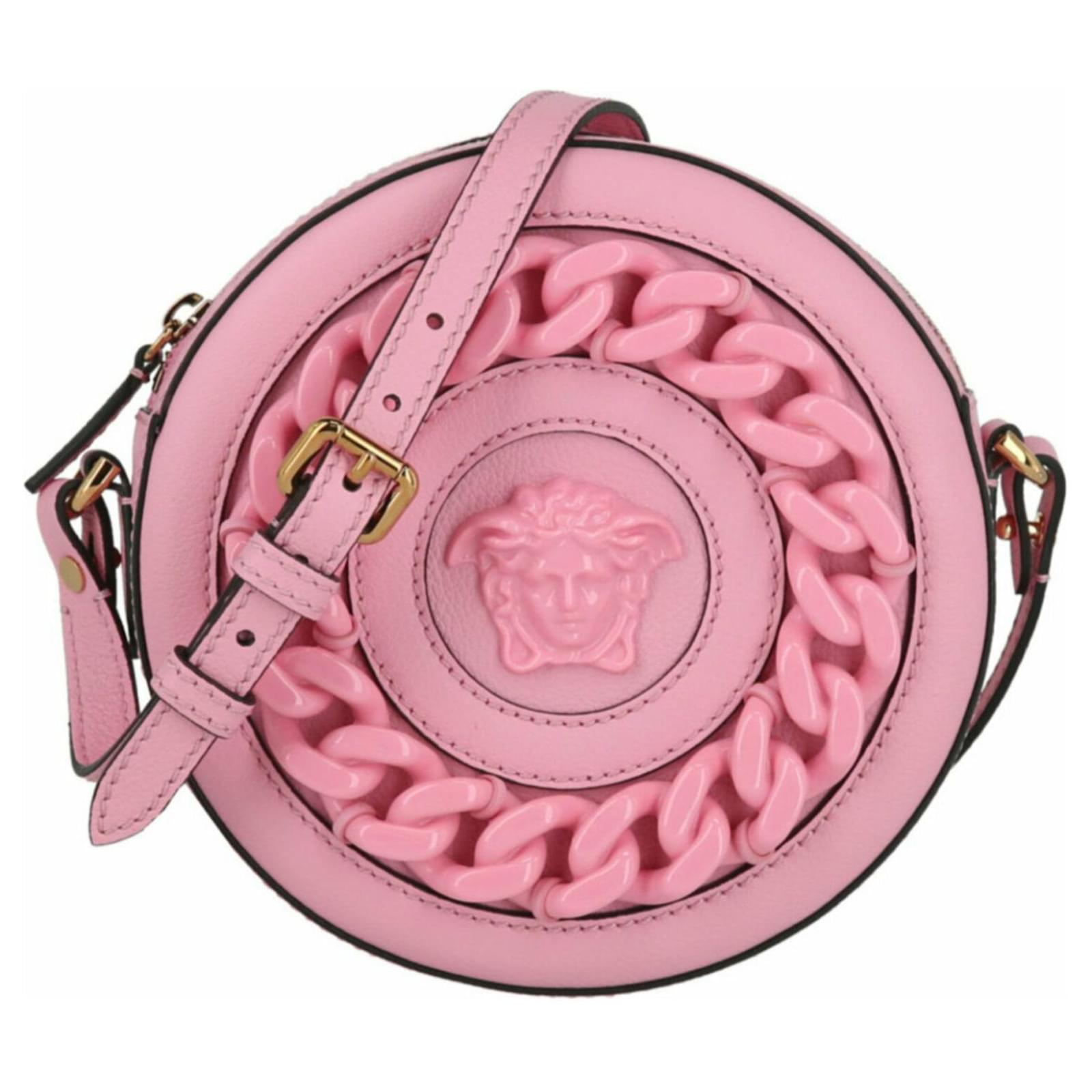 Versace La Medusa Round Camera Bag Pink Leather Pony-style calfskin  ref.628152 - Joli Closet