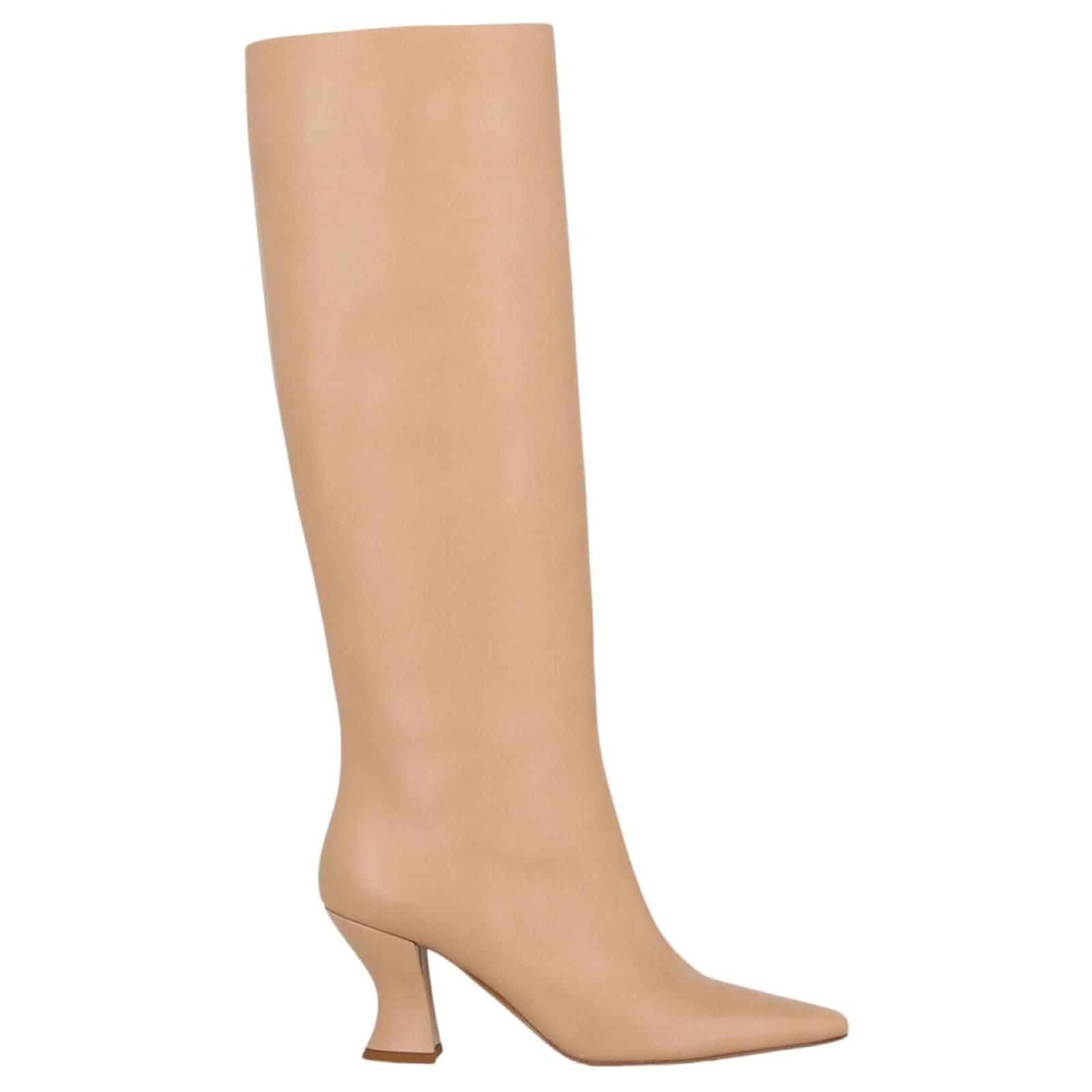 BOTTEGA VENETA 26S TALL BOOTS IN BLACK CALFSKIN WITH ROPE DETAIL