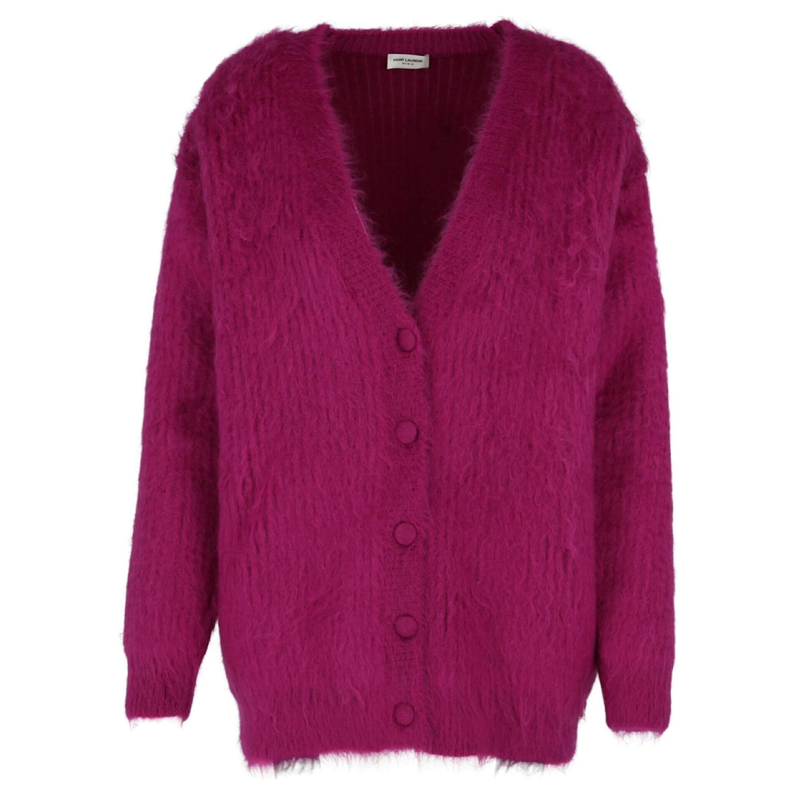 Saint Laurent Oversized Wool Cardigan Pink ref.628268 - Joli Closet