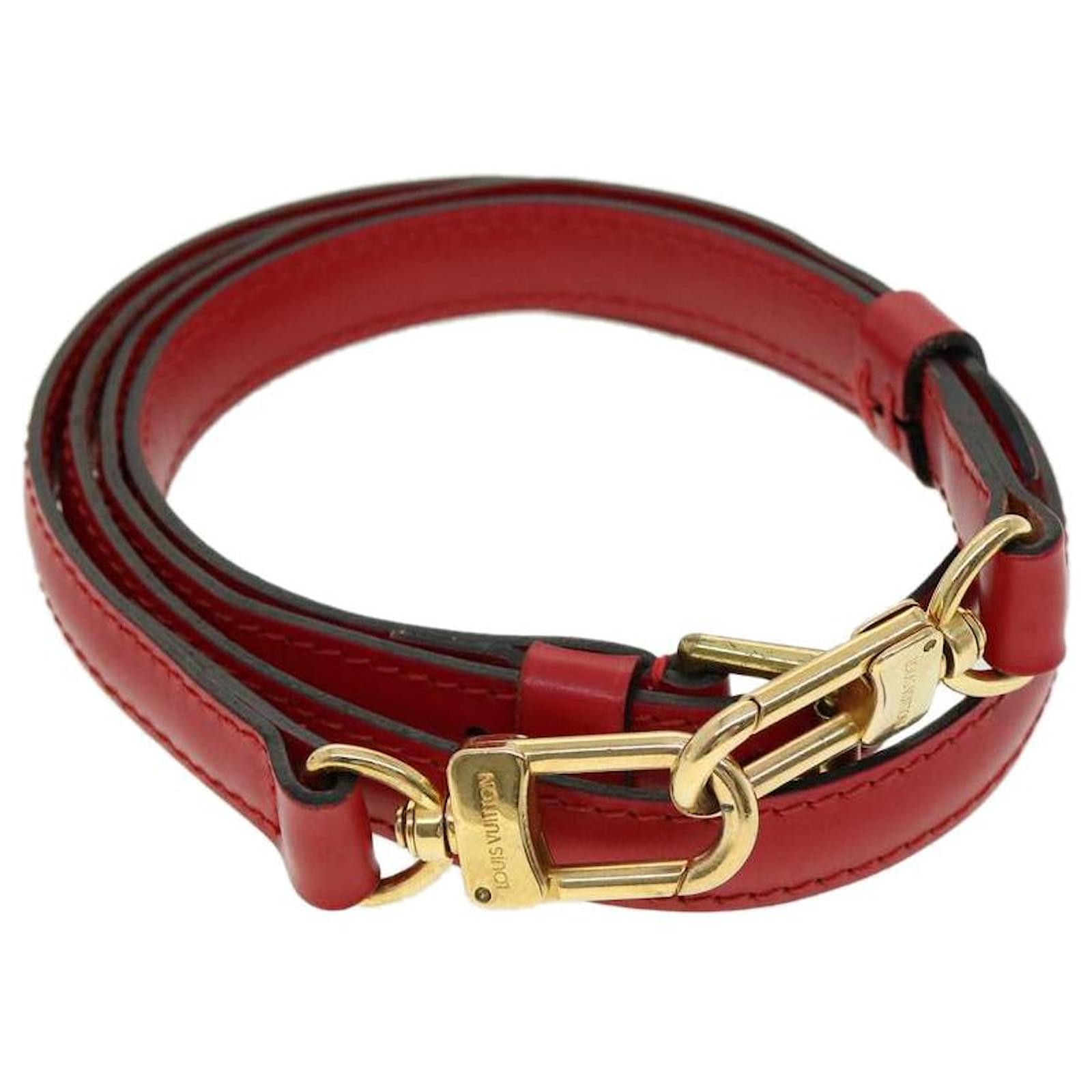 Louis Vuitton Louis Vuitton Red Leather Adjustable Shoulder Strap
