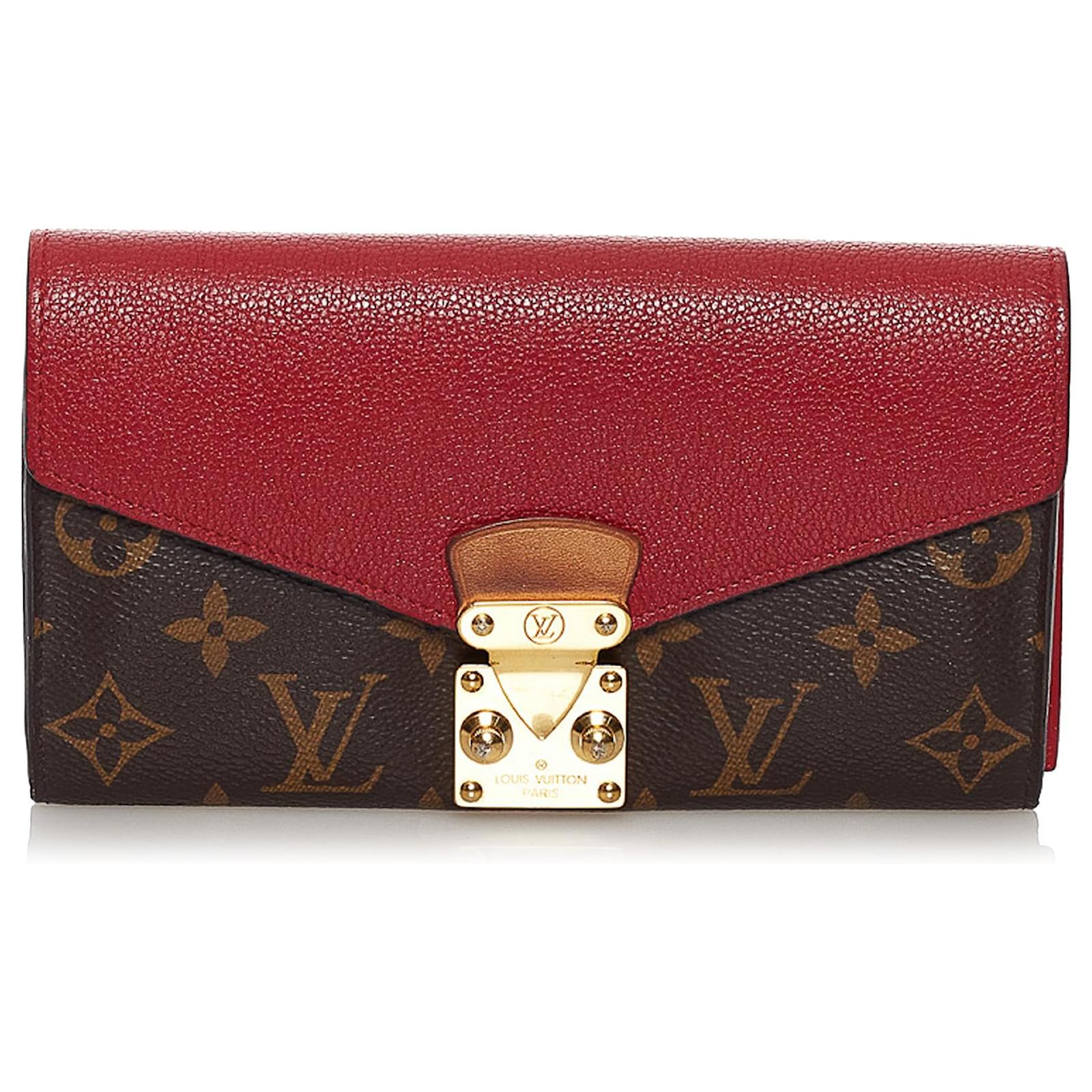 Louis Vuitton Red Brown Pallas Monogram Wallet