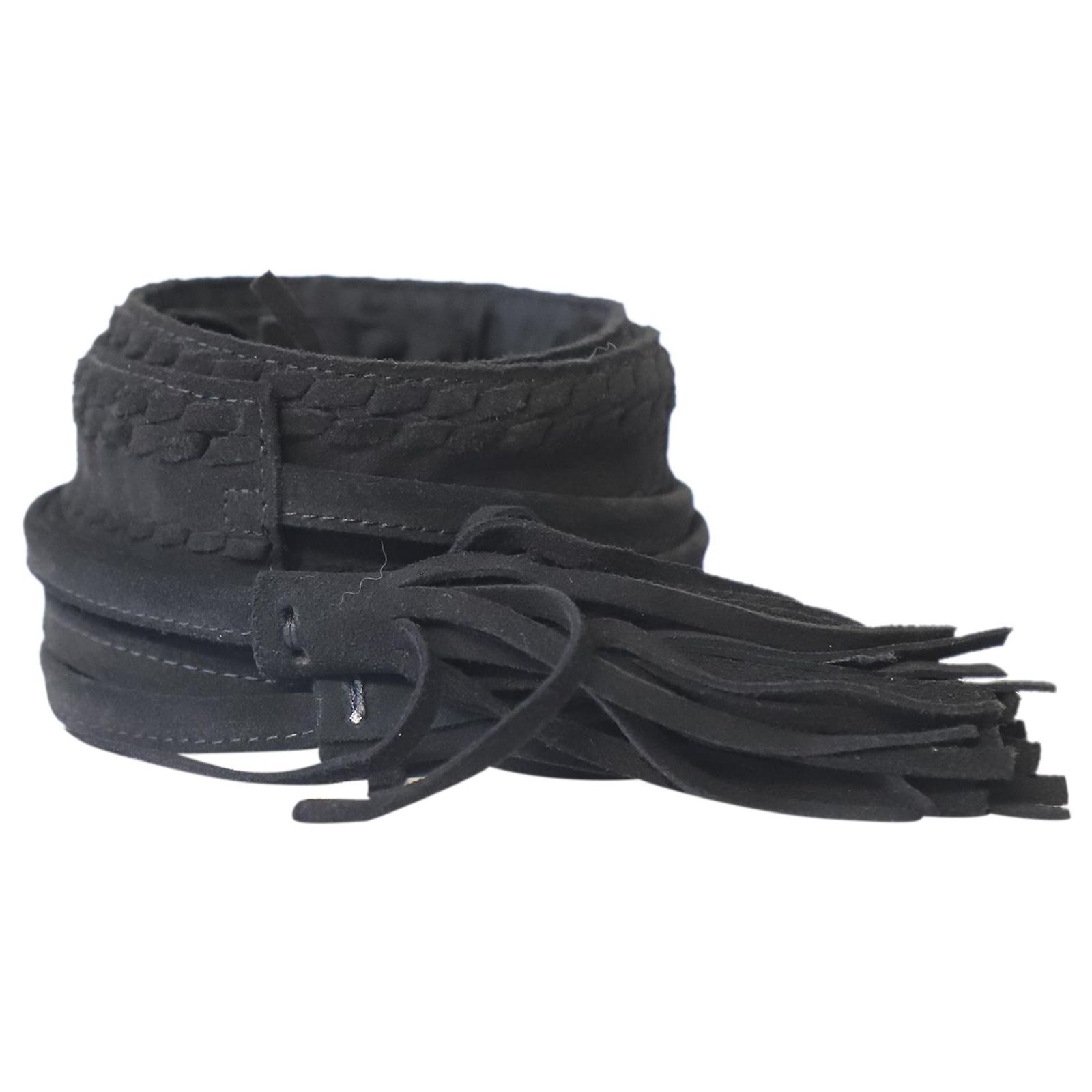 Maje Azalea Tassel Belt in Black Suede Aster Belt as seen on @etalieculverwell⭐️ South Asian  main image 3