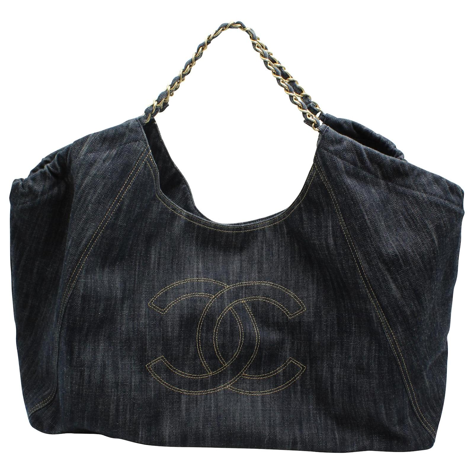 Chanel Coco Cabas Tote Bag in Blue Denim ref.630159 - Joli Closet