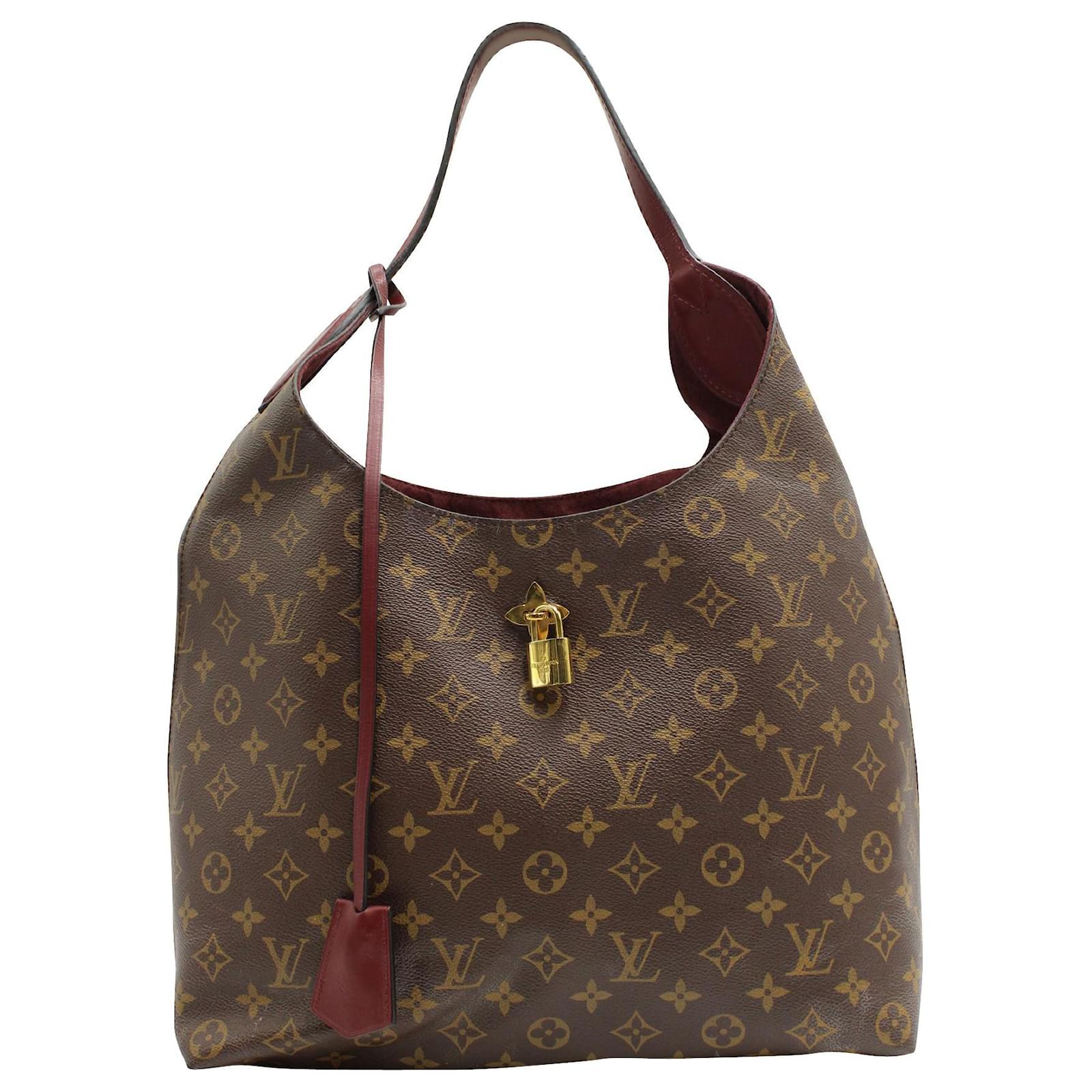 Louis Vuitton Monogram Hobo Flower Bag with Burgundy Leather Trim Brown  Cloth ref.631595 - Joli Closet