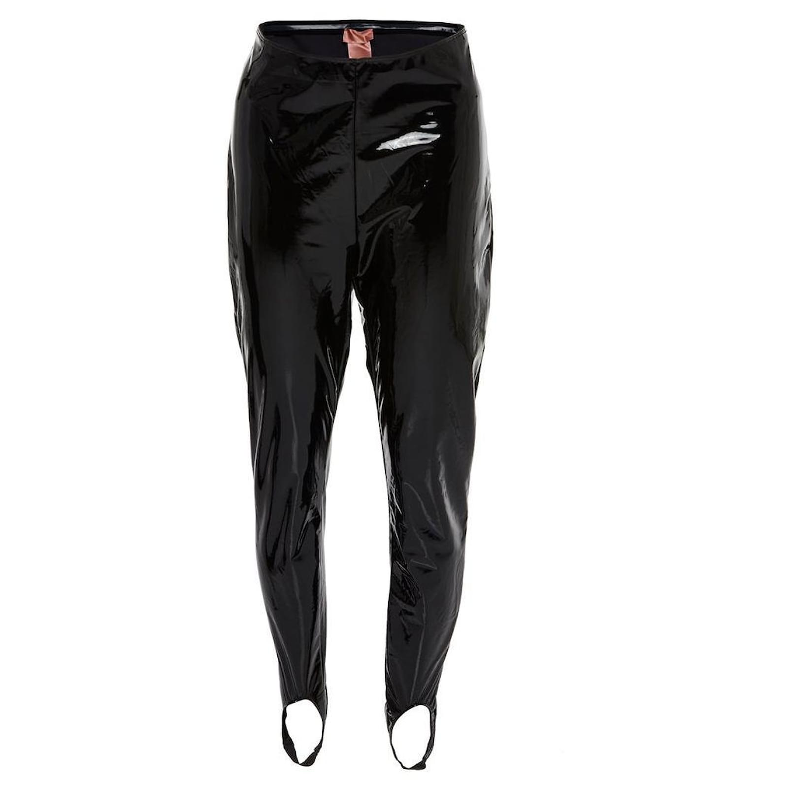Amina Muaddi X Wolford Black Leather Leggings Polyester ref.632023 ...