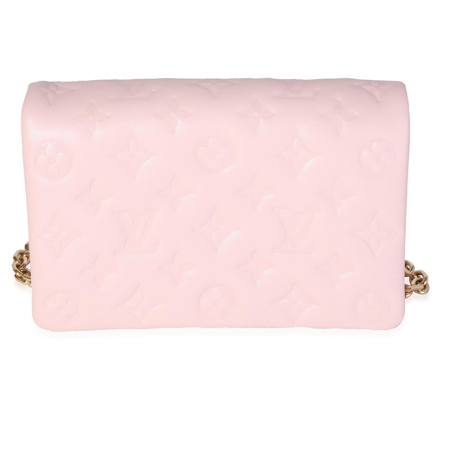 Louis Vuitton Pink Monogram-embossed Puffy Lambskin Leather Pochette Coussin  ref.632482 - Joli Closet
