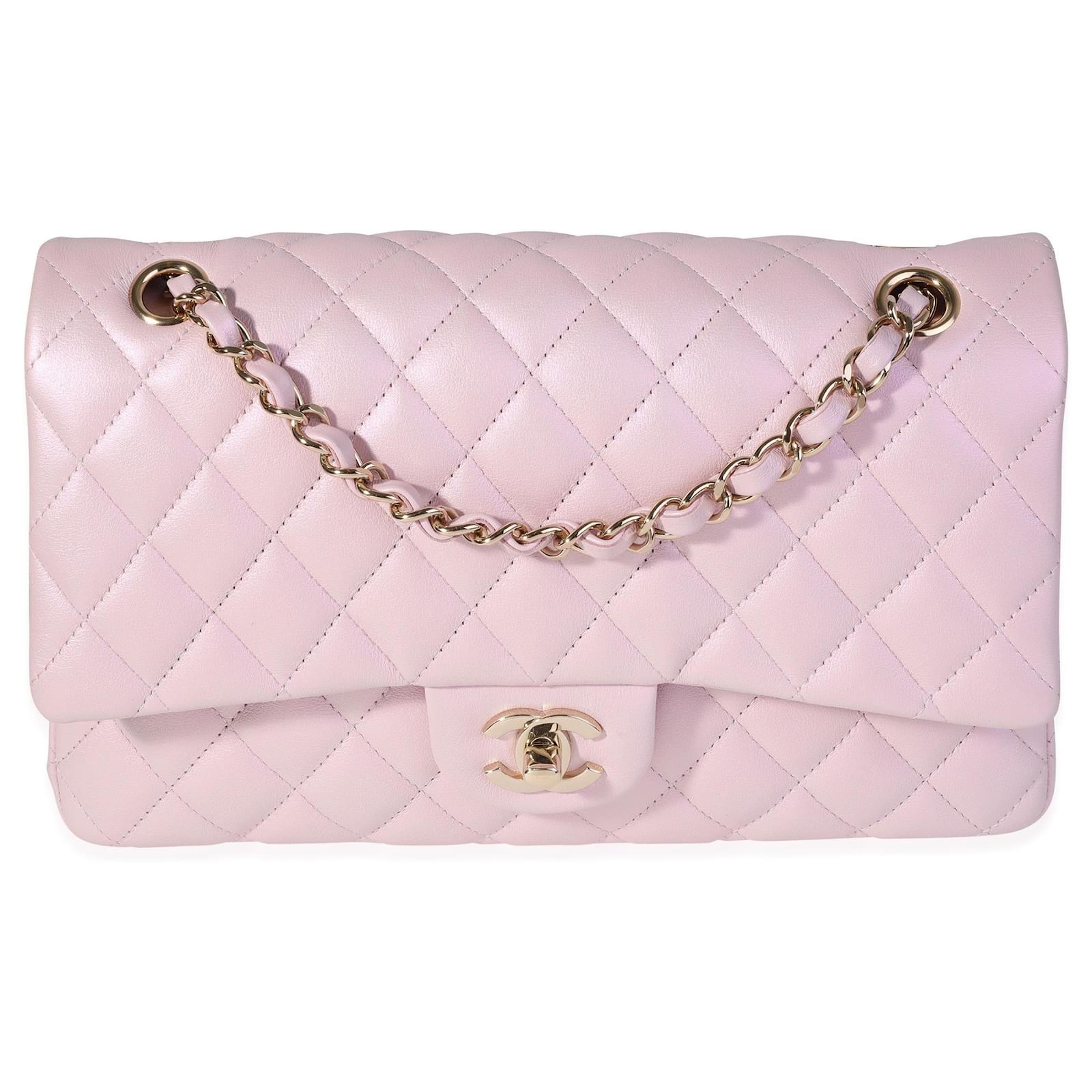 Chanel Iridescent Pink Gestepptes Kalbsleder Medium Classic