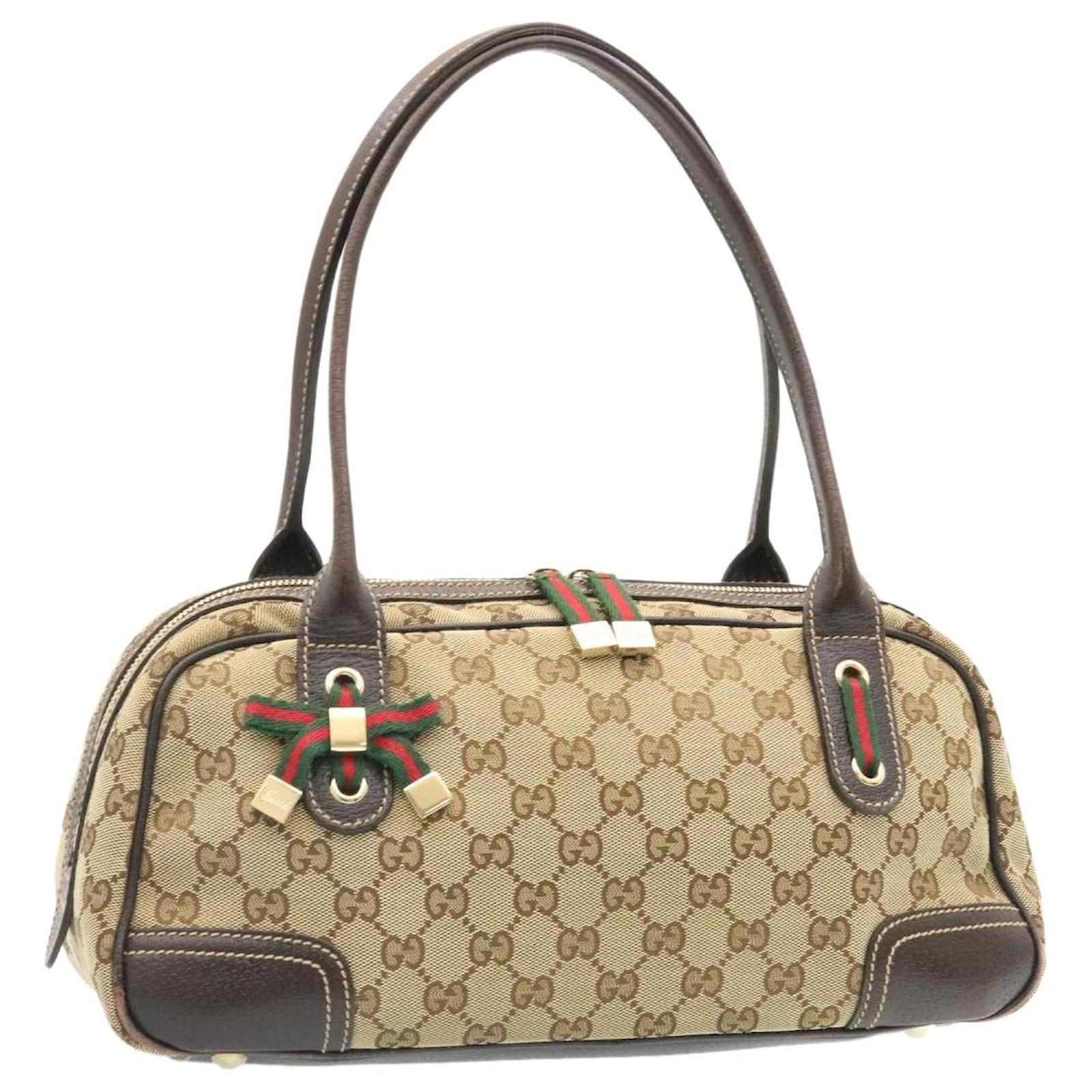 Authentic Gucci GG Boston bag handbag green red + DUSTBAG