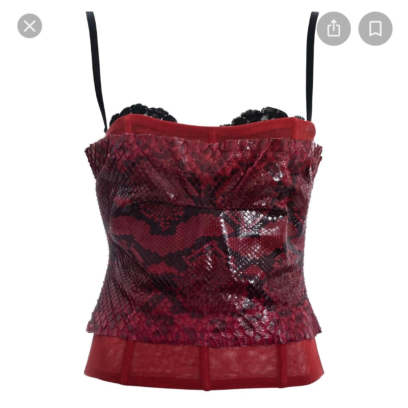 Dolce & Gabbana Python bustier Red Exotic leather  - Joli Closet