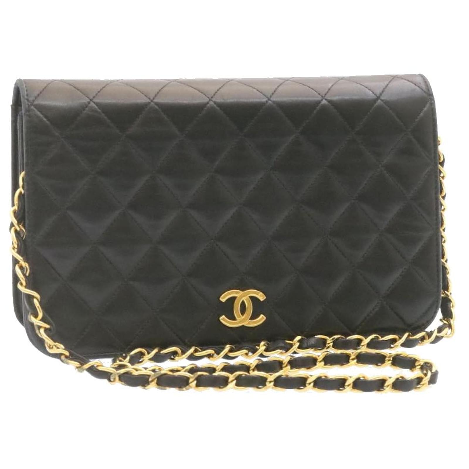 Chanel Matelasse Coco Mark Chain Shoulder Bag Black Lambskin Ladies in 2023
