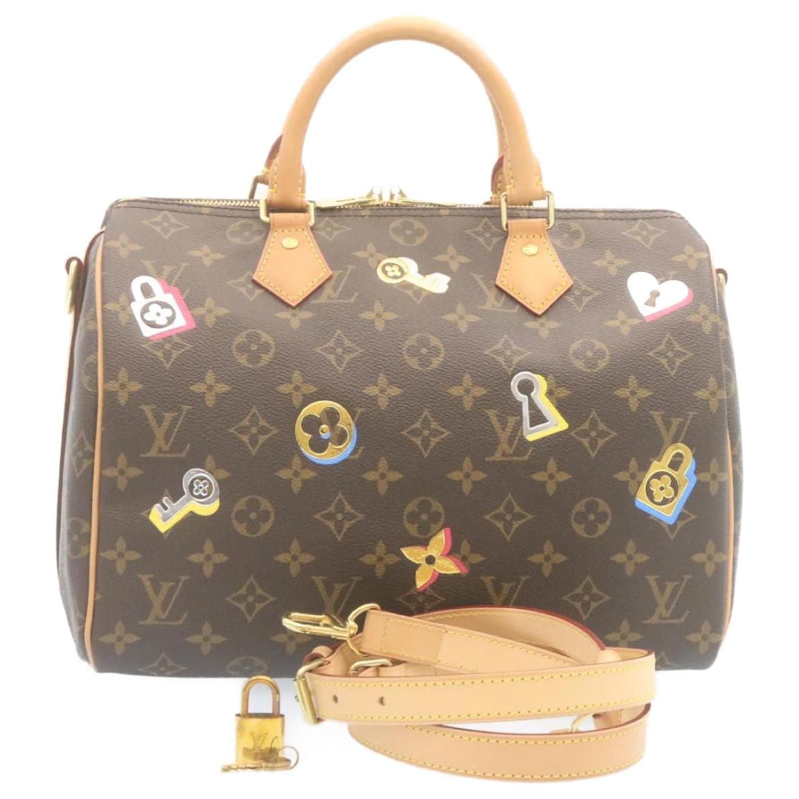 Handbags Louis Vuitton Louis Vuitton Monogram Love Lock Speedy Bandouliere30 Handbag M44365 Auth 29080a