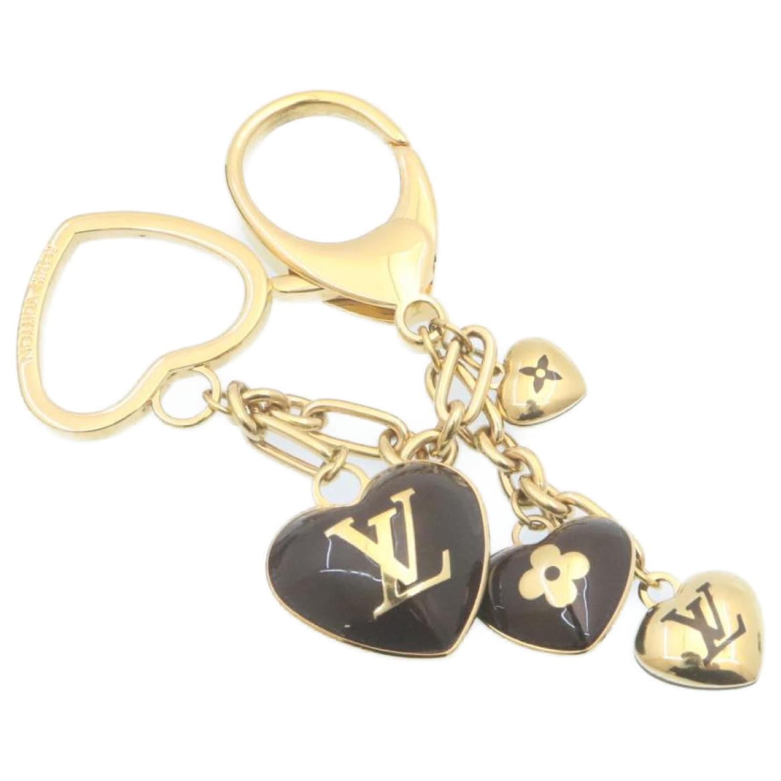 LOUIS VUITTON Bijoux Sac Coeur Heart Charm M65757 Gold Amarante LV