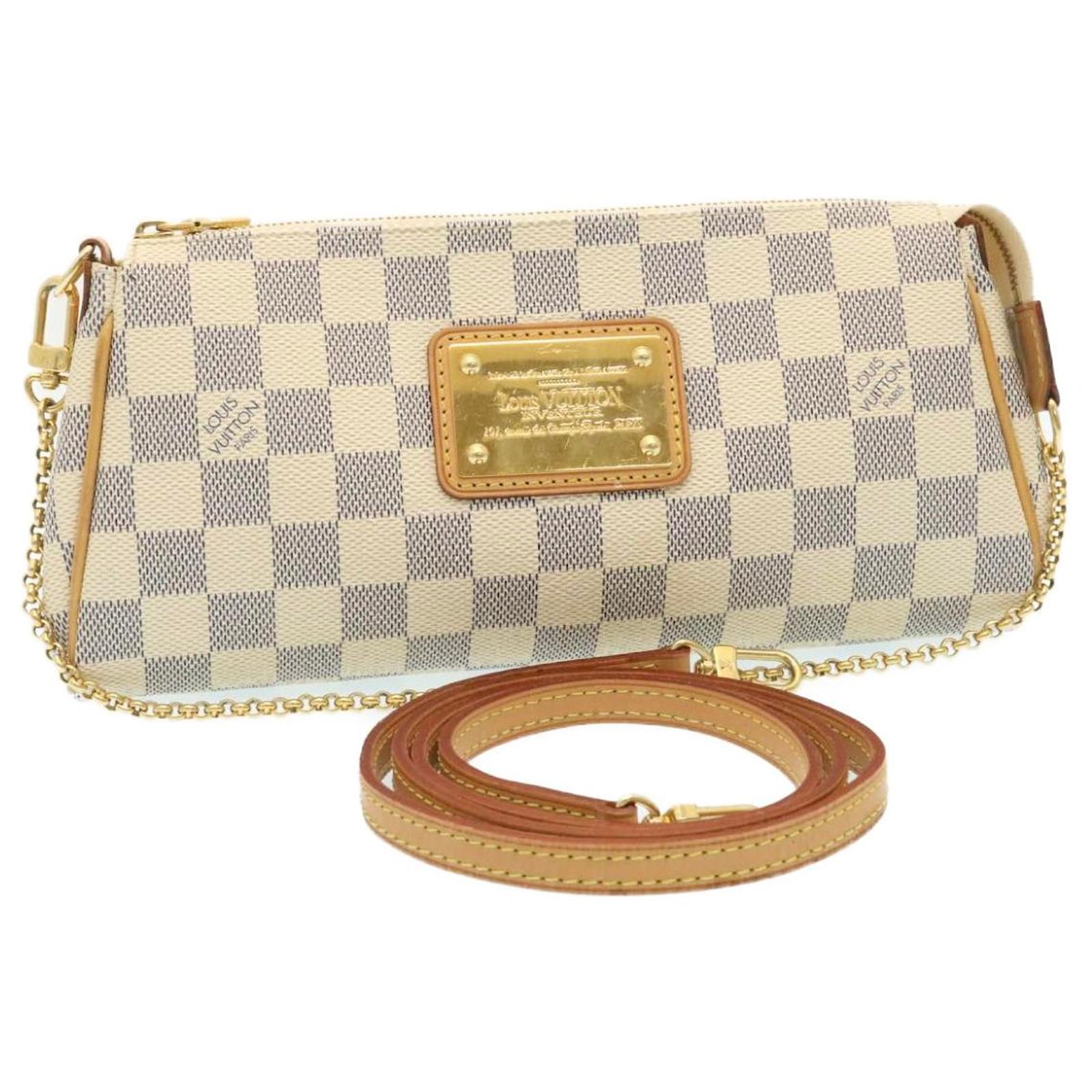 Handbags Louis Vuitton Louis Vuitton Damier Azur Eva 2way Shoulder Bag N55214 LV Auth hs785a