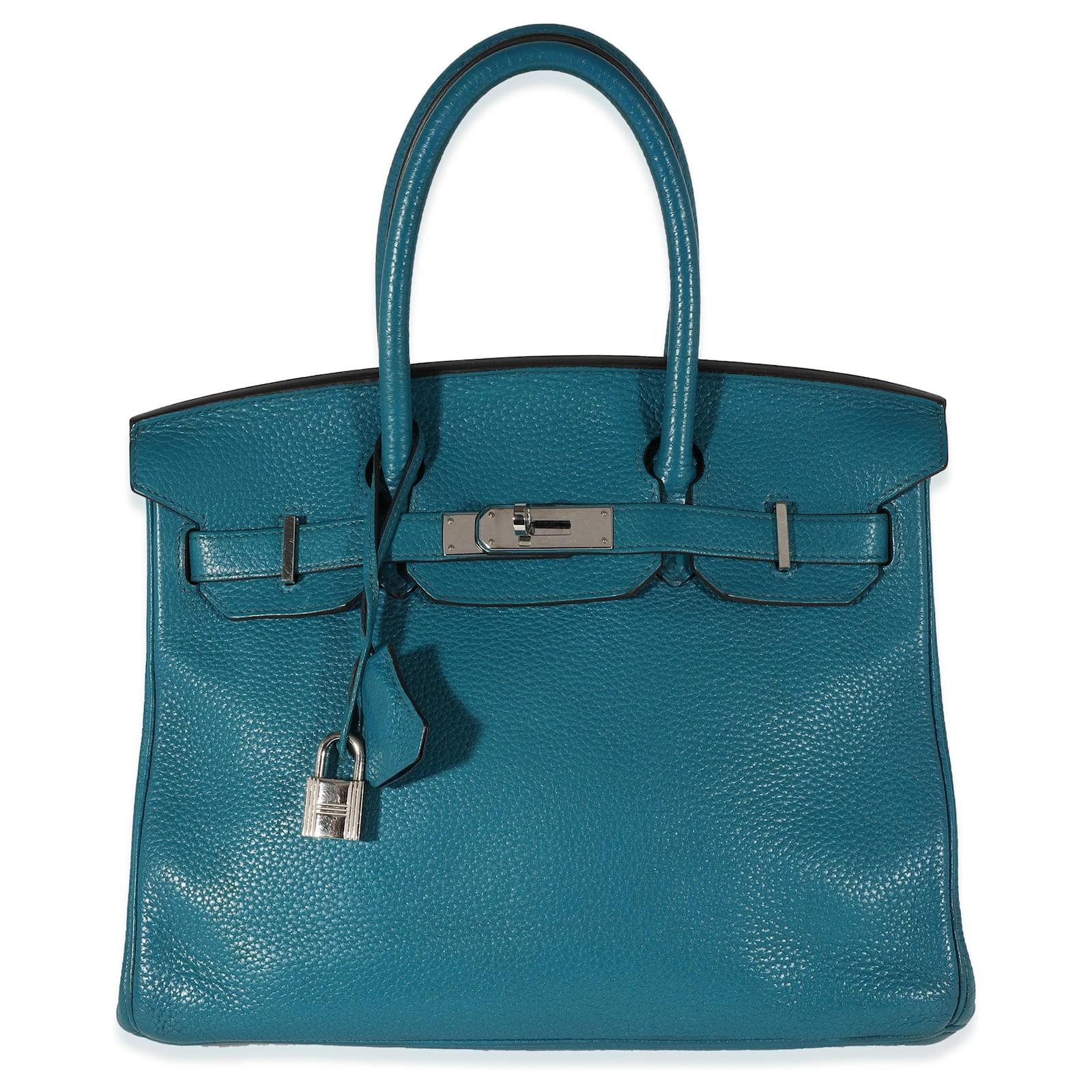 Hermès Hermes Colvert Clemence Birkin 30 Phw Blue ref.637069 - Joli Closet