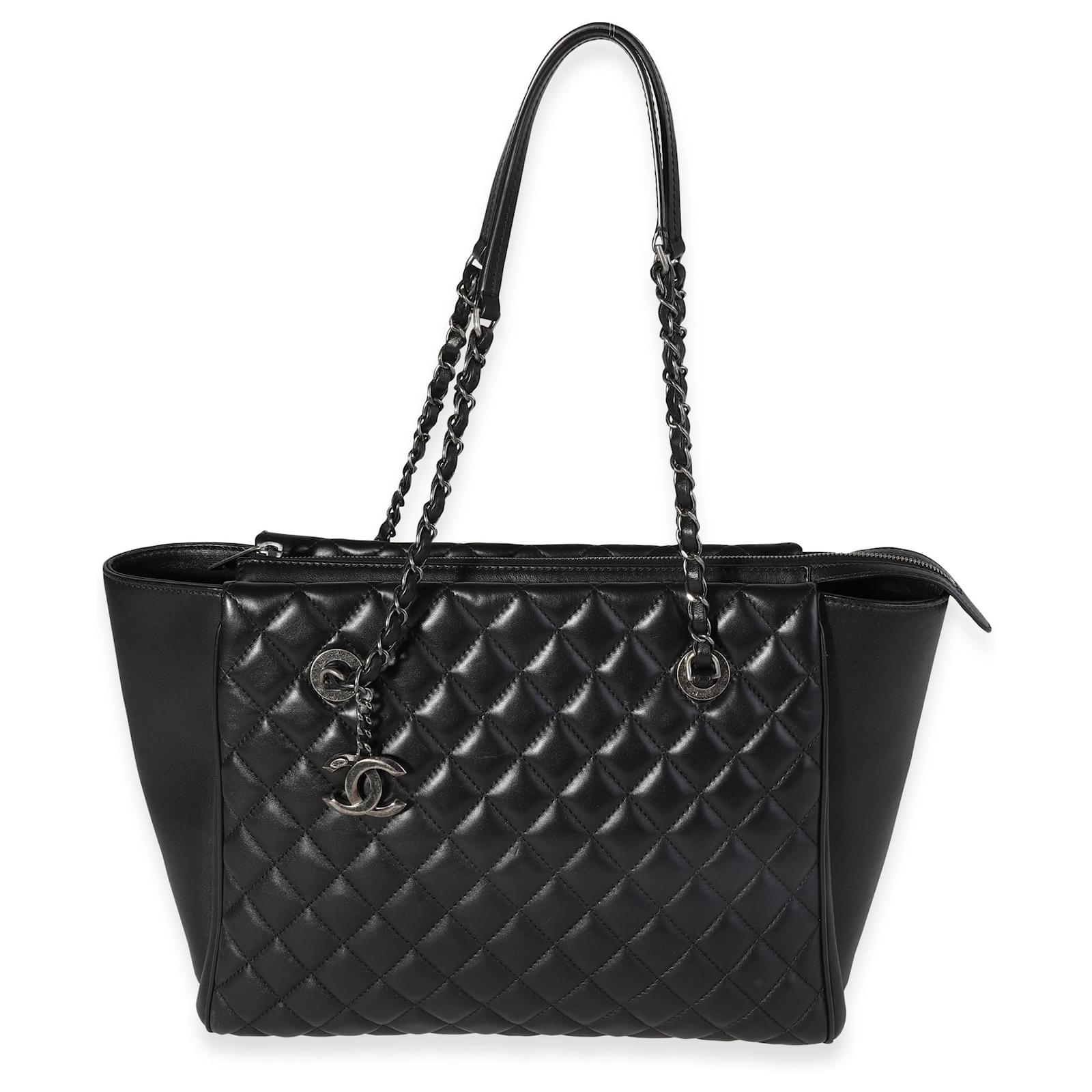 Chanel Black Quilted Calfskin Paris-cosmopolite Shopping Tote Leather ...