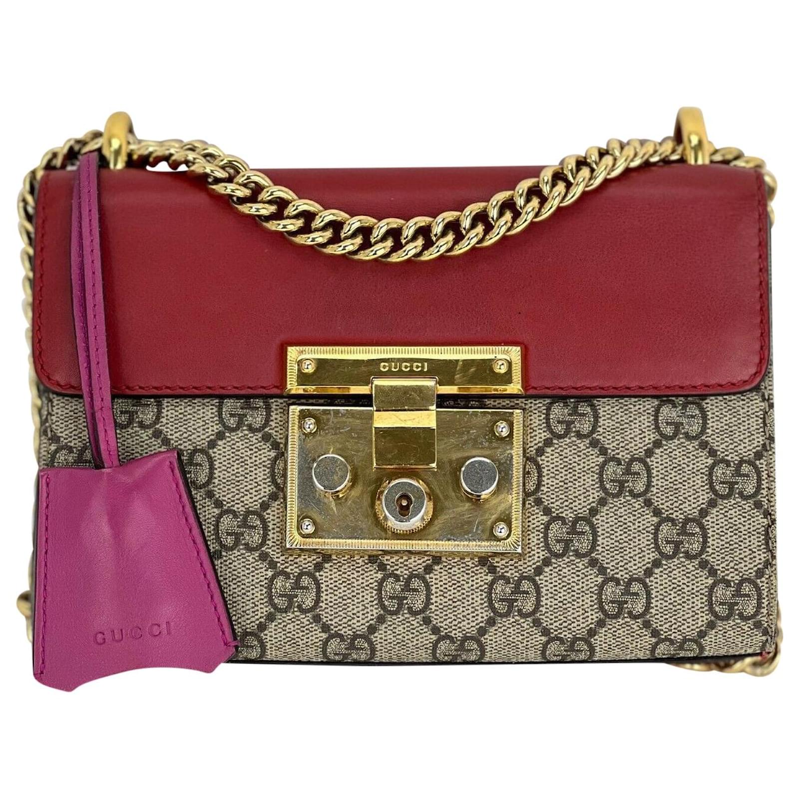 Gucci Padlock Mini Leather Shoulder Bag in Pink