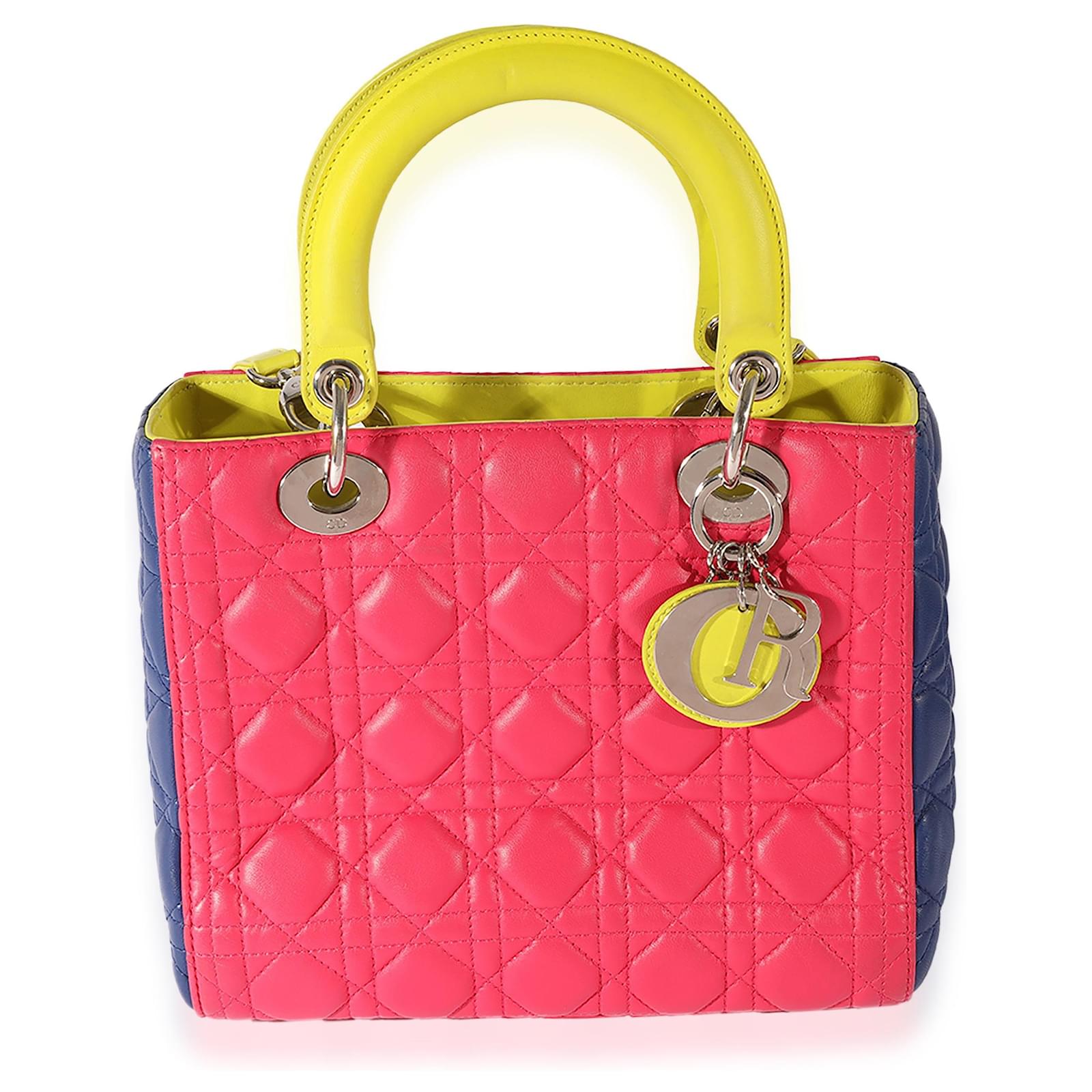 Christian Dior  Lady Dior Large Pink Tricolor Leather  Queen Station