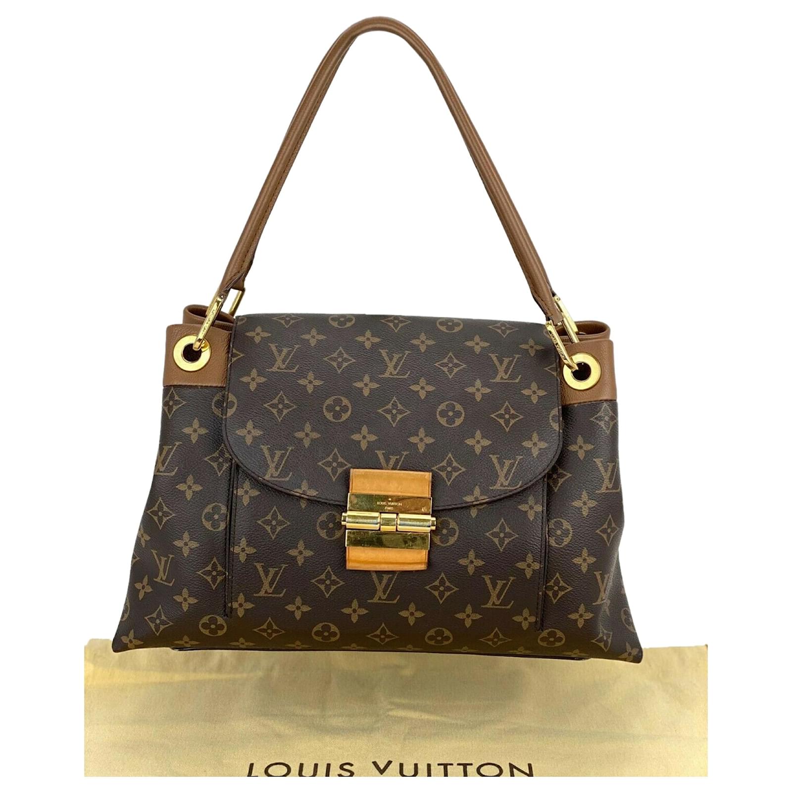 Louis Vuitton Olympe Monogram Canvas Leather Brown Shoulder Bag Excellent