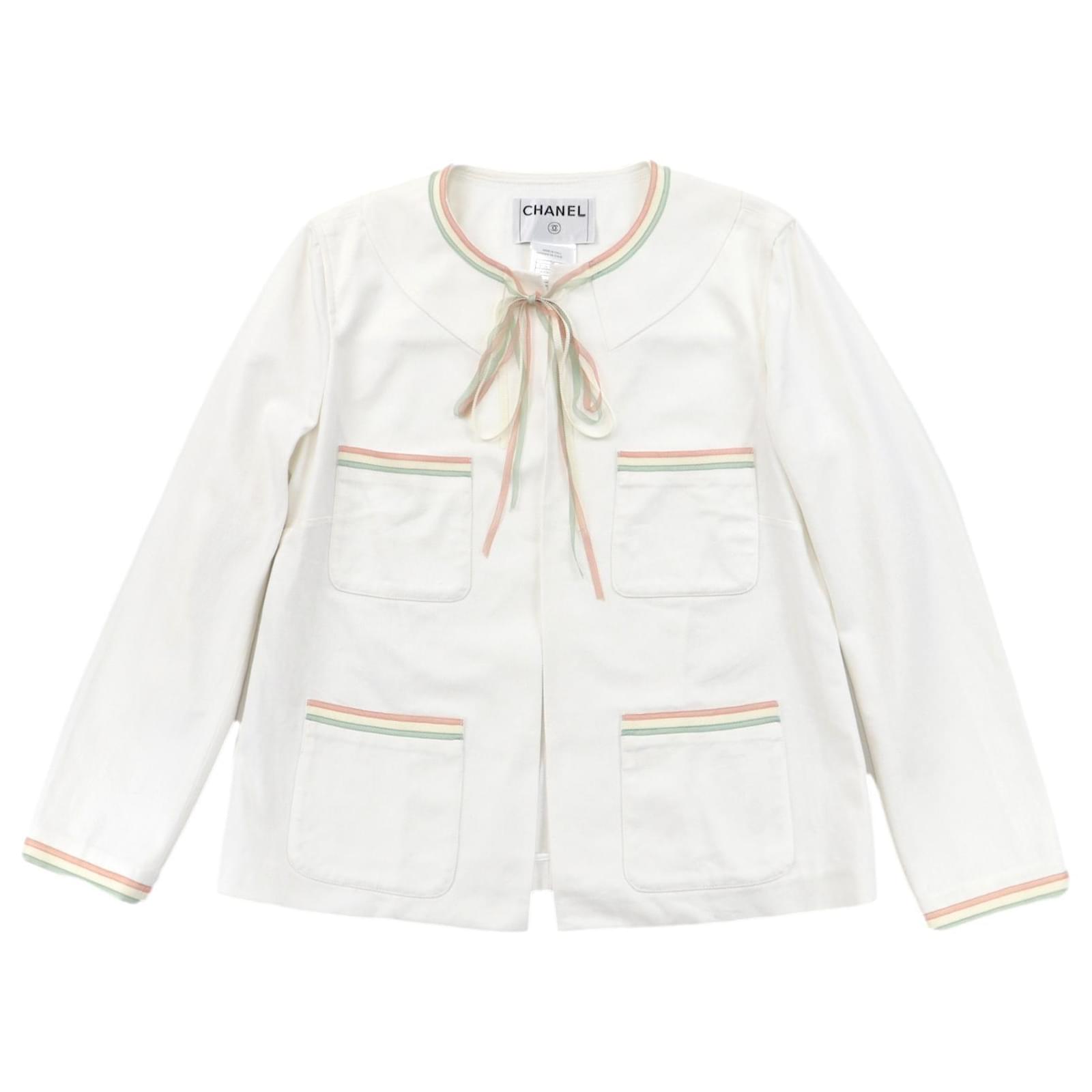 Chanel Jackets White Cotton Elastane ref.639959 - Joli Closet