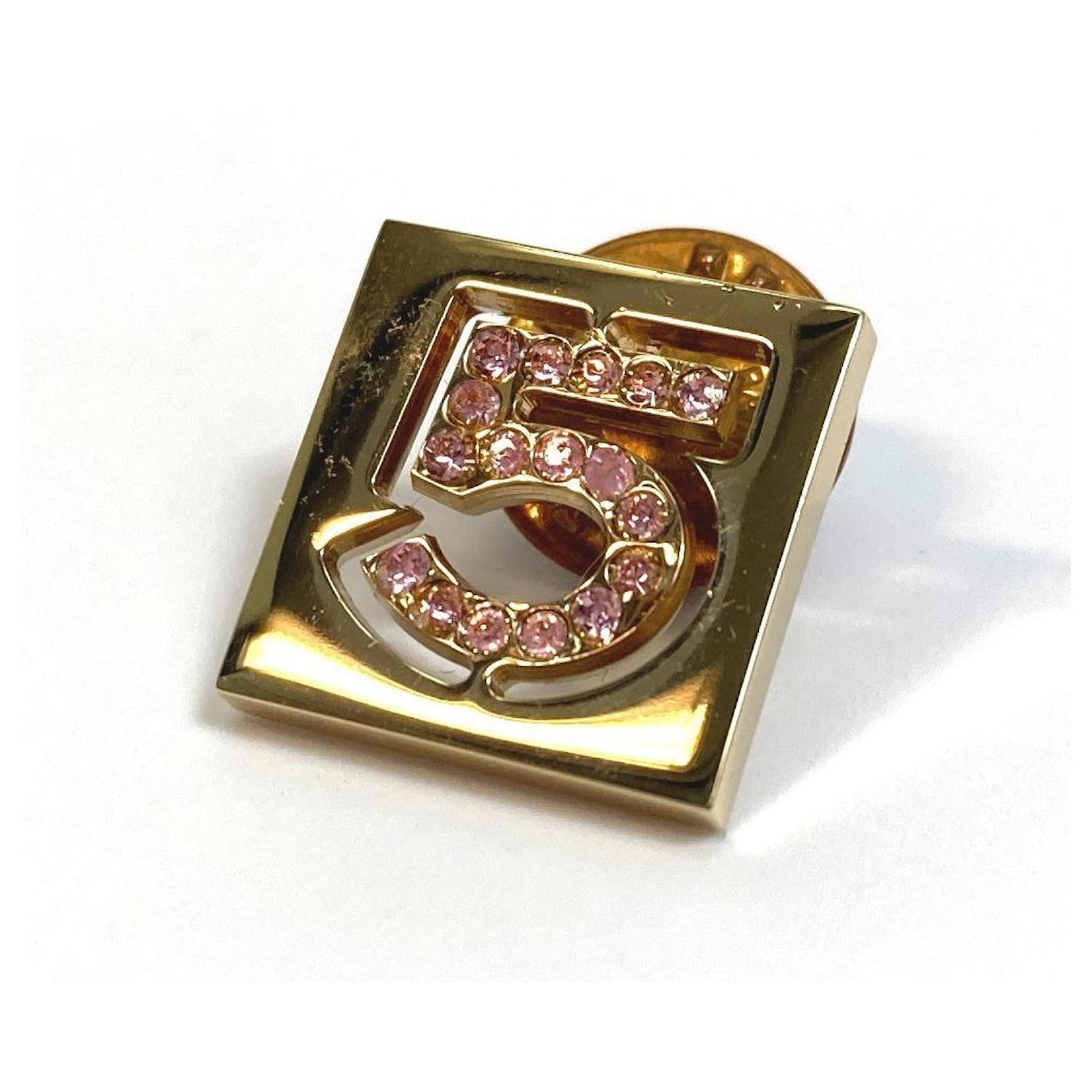 CHANEL Chanel NO.5 rhinestone brooch GP ladies gold Gold hardware Gold- plated ref.640128 - Joli Closet