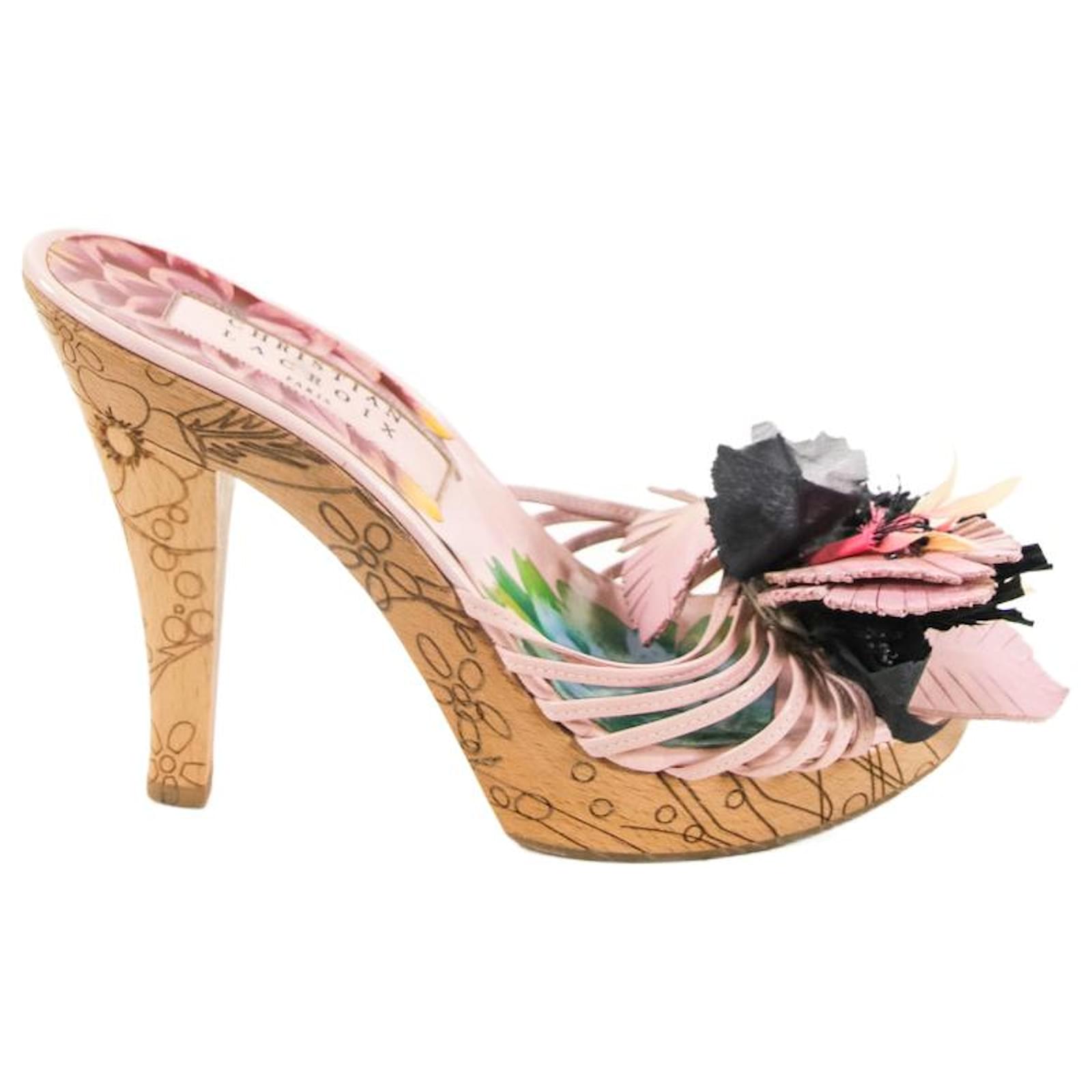 Christian Lacroix sandals 36 Pink Leather ref.640741 - Joli Closet