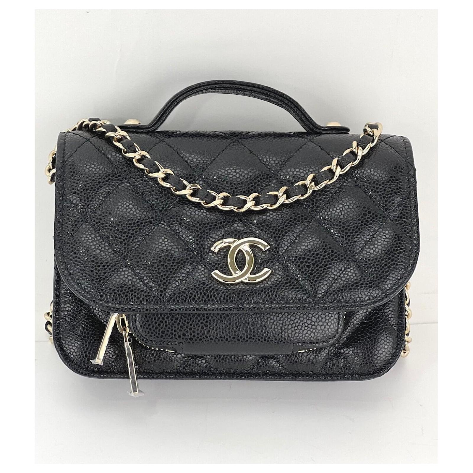 Chanel Crossbody Business Affinity Black Quilted Caviar Mini Woc Clutch Bag  B524 Leather ref.641301 - Joli Closet