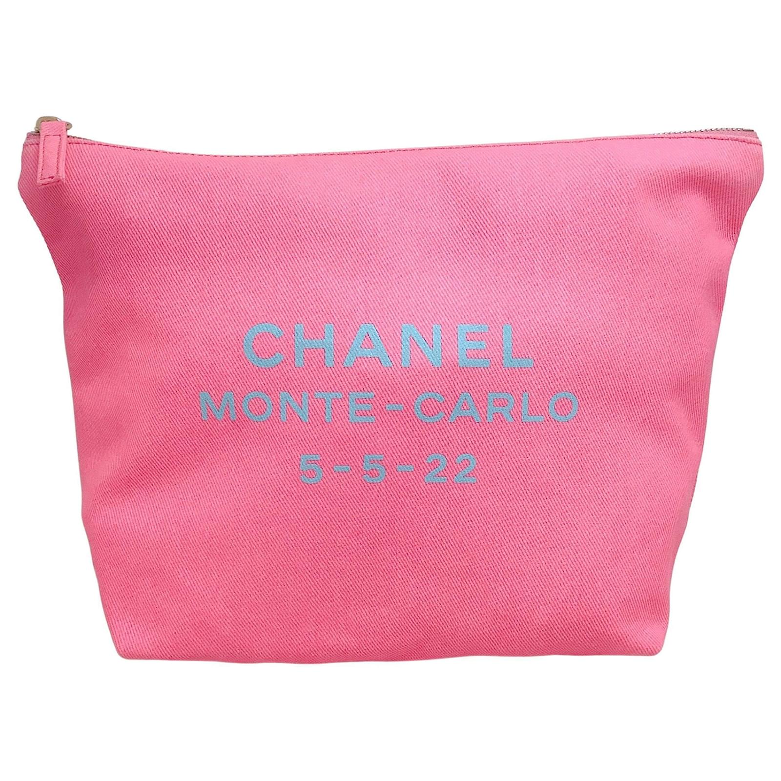 Chanel 5-2-22 Monte Carlo Pink Canvas Clutch