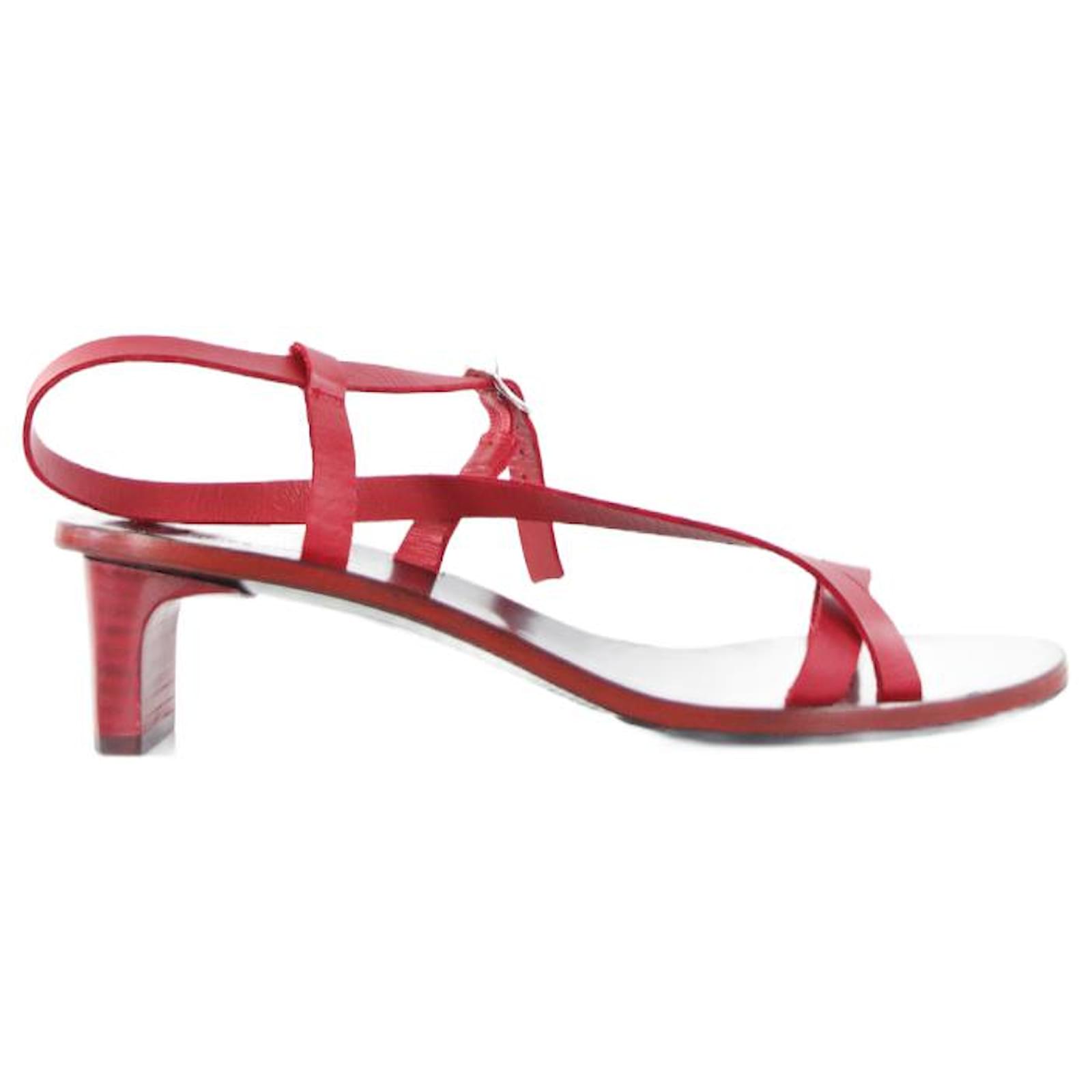 Anine Bing sandals 39 Red Leather ref.642034 Joli Closet