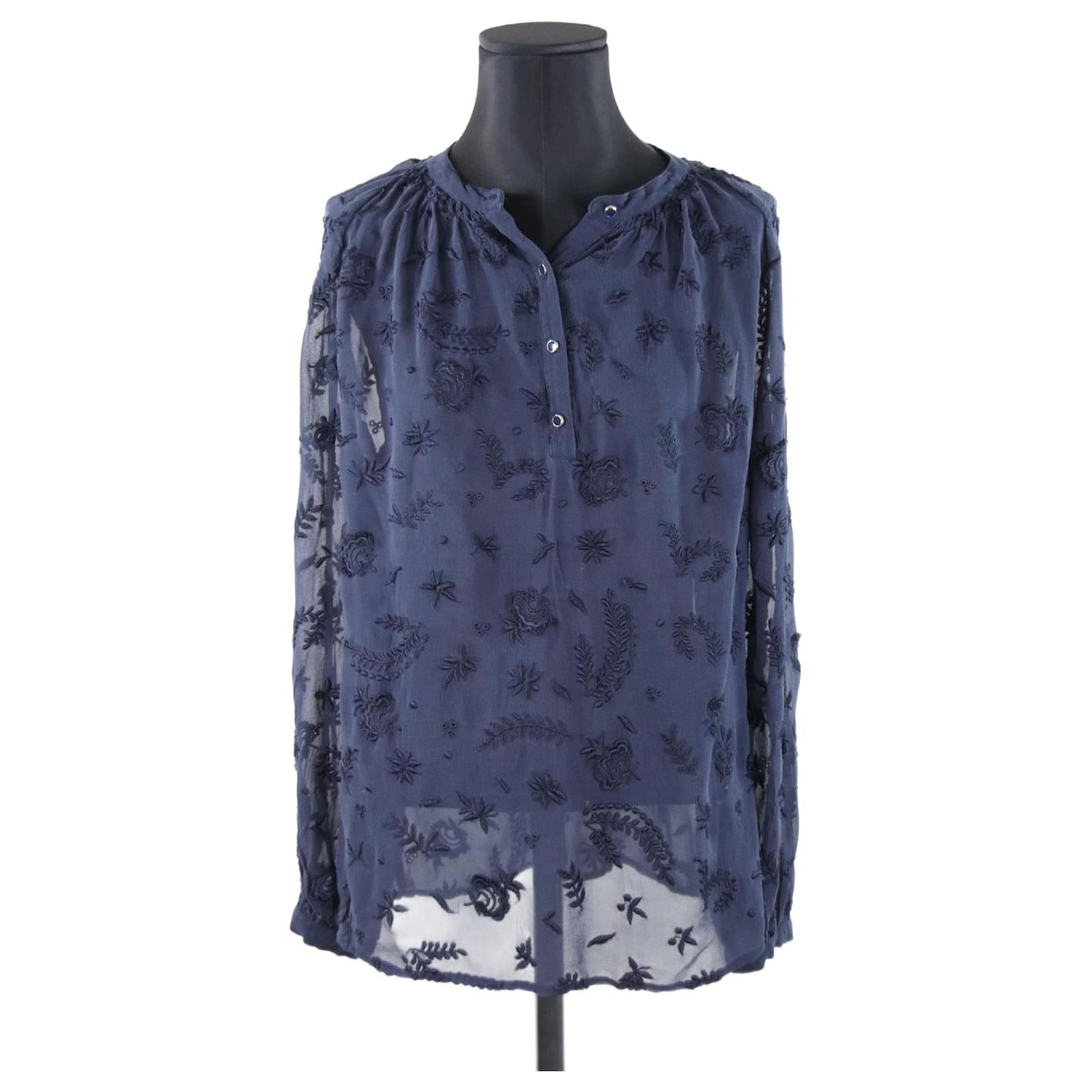 Top Vanessa Bruno 38 Soie Bleu ref.642039 Joli Closet