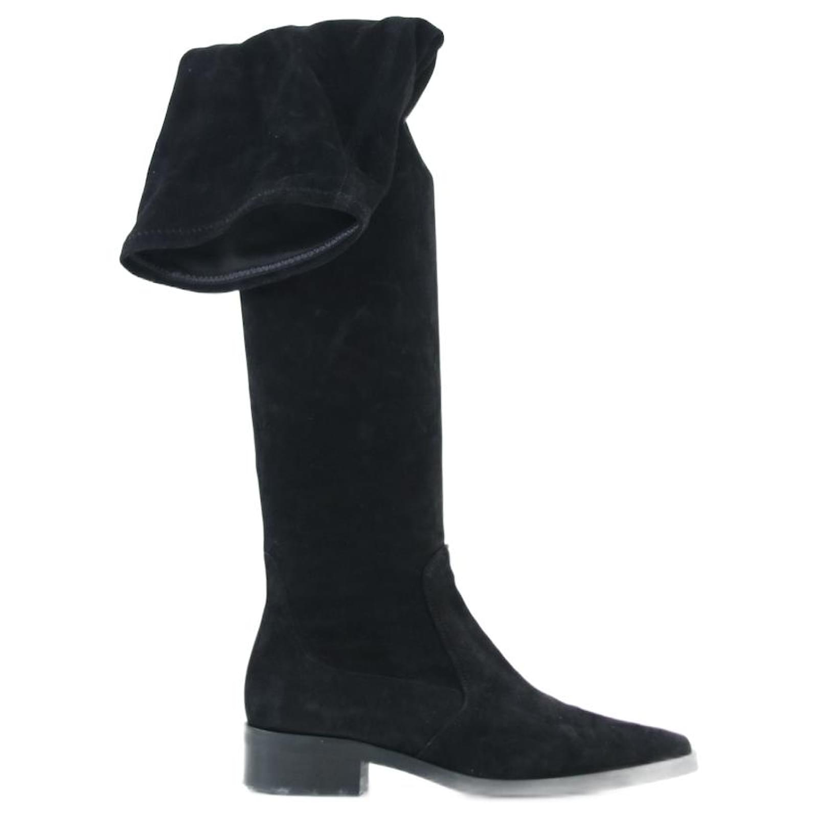 Autre Marque Bottes Parallele 37.5 Cuir Noir ref.643358 Joli Closet