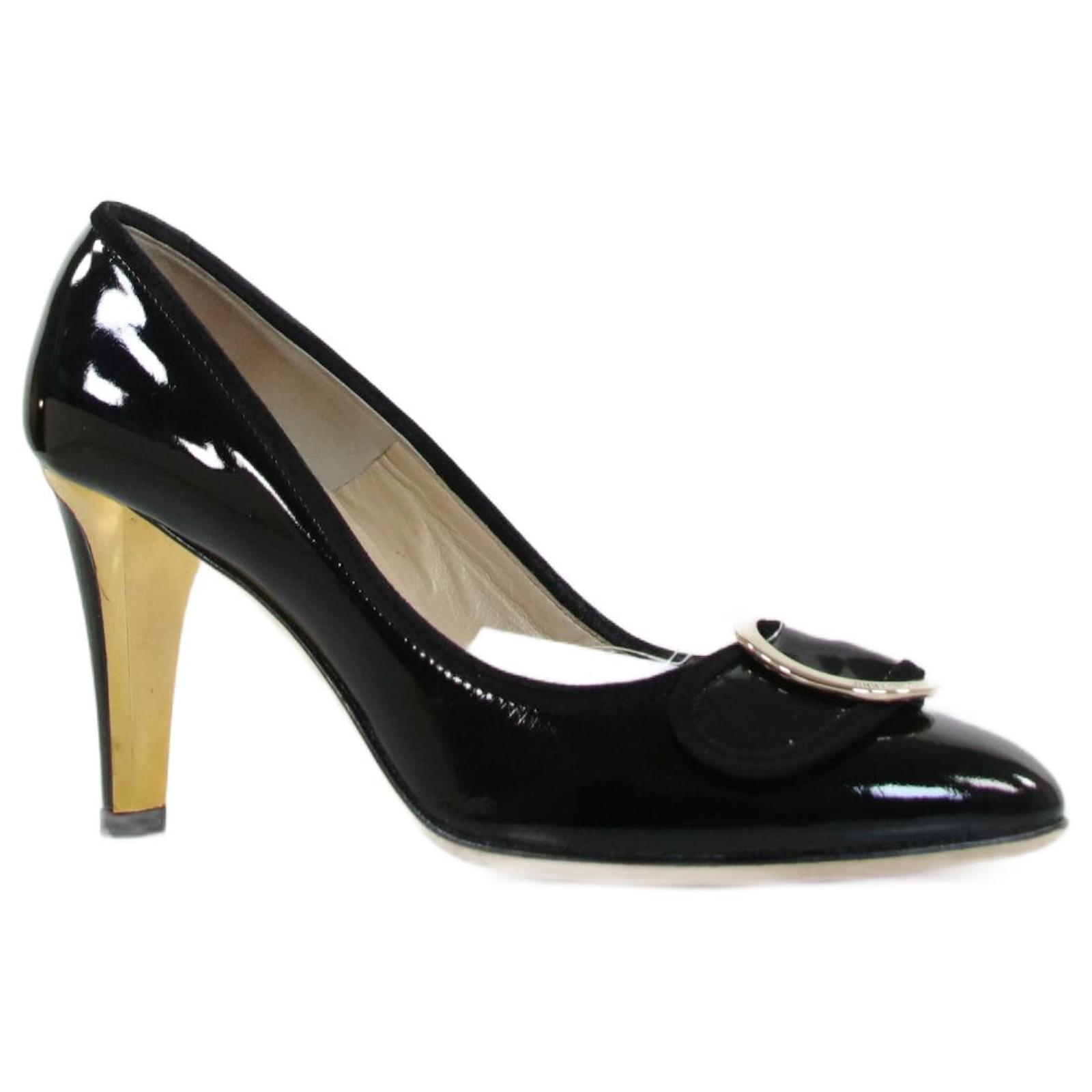 Jimmy Choo pumps 37.5 Black Leather ref.644621 Joli Closet