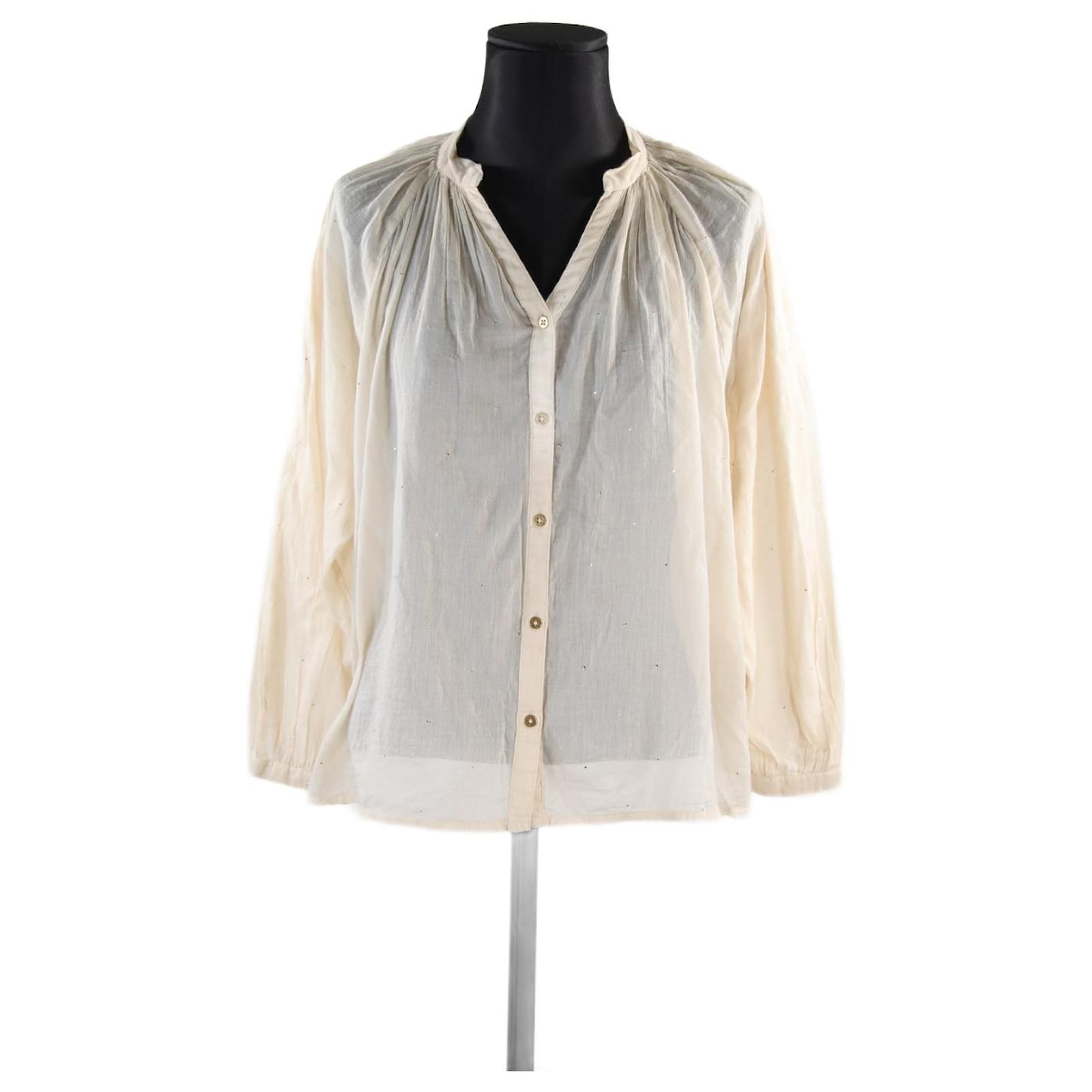 Top Berenice 34 Beige Cotton ref.645406 - Joli Closet