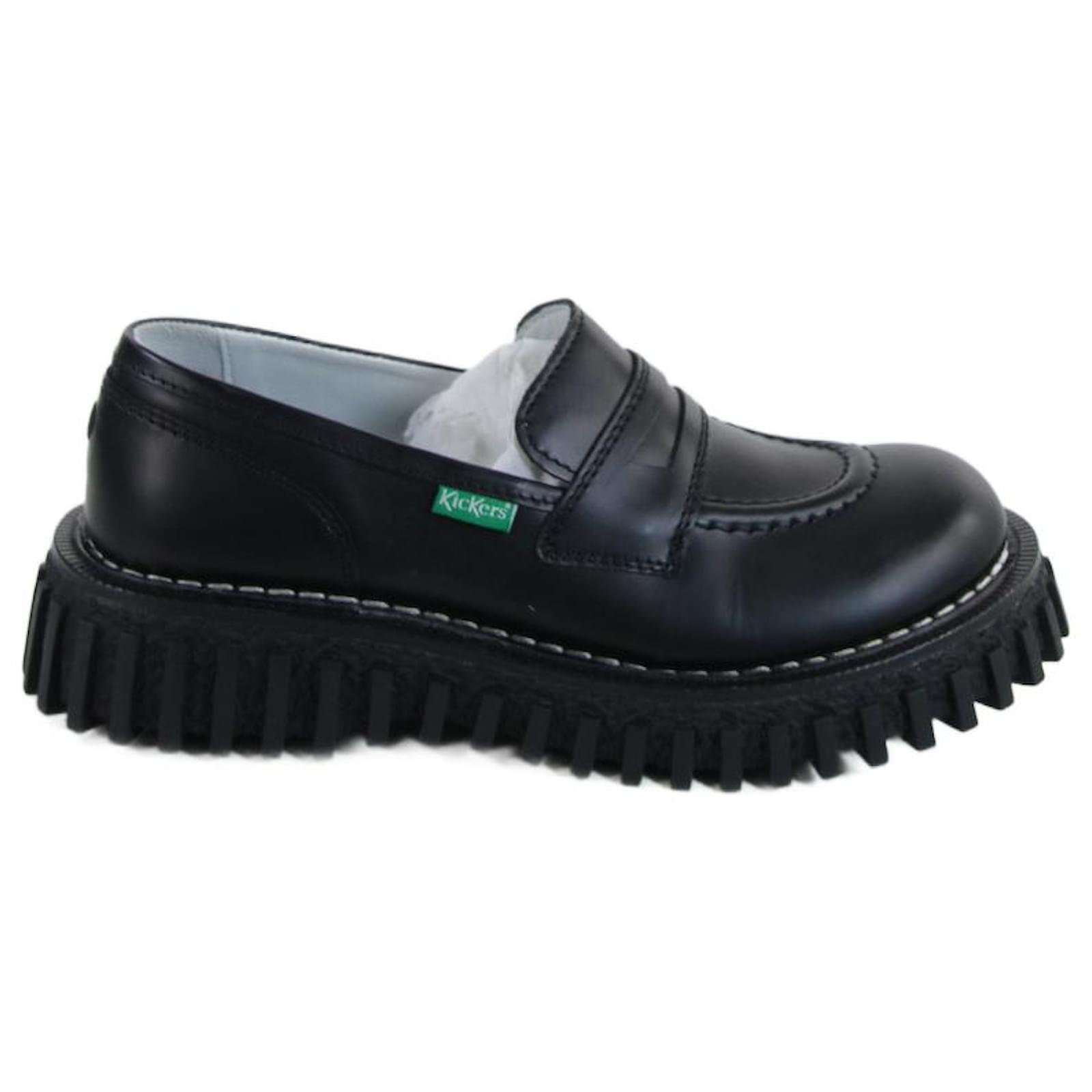 Adieu Farewell moccasins 37 Black Leather ref.645670 - Joli Closet