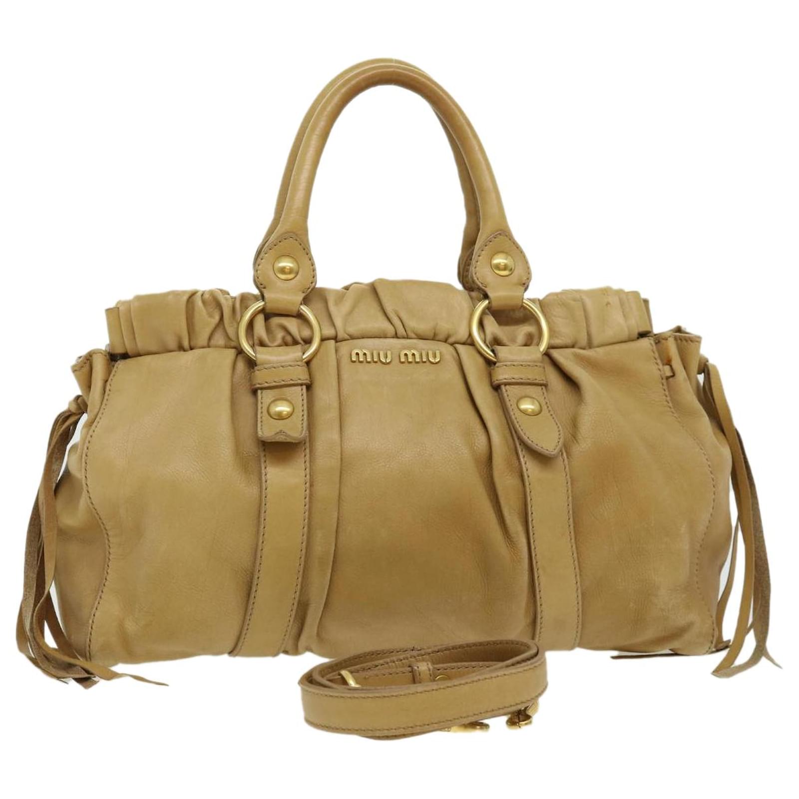 Miu Miu Hand Bag Leather 2way Brown Auth gt2826 ref.647260