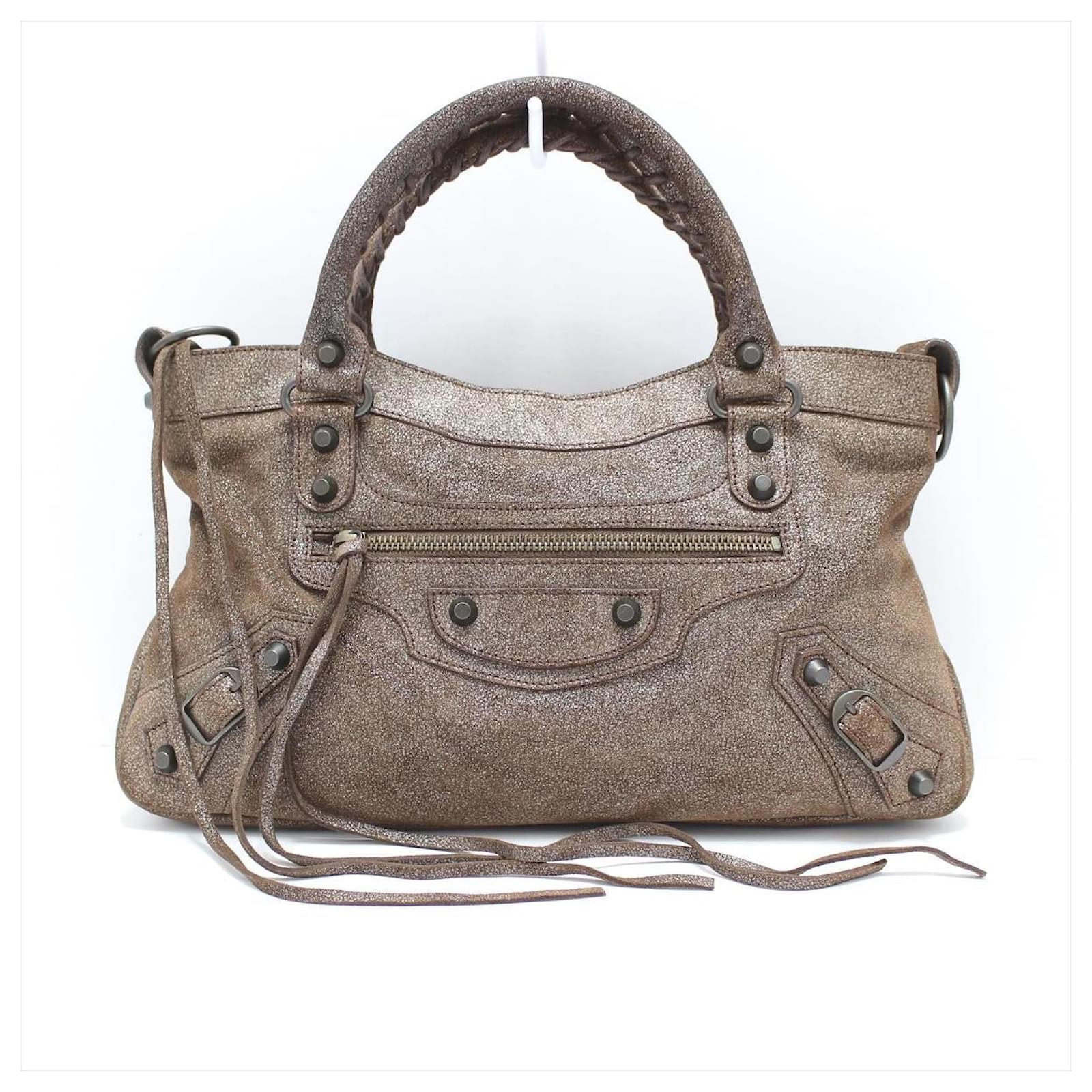 balenciaga suede bag brown