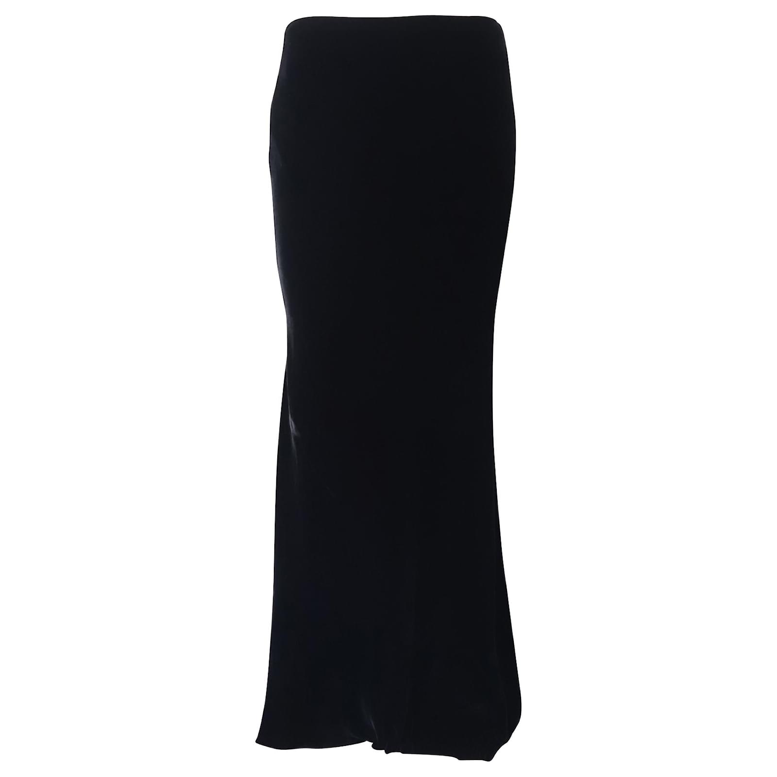 Ralph Lauren Slip Maxi Skirt in Black Viscose Cellulose fibre ref