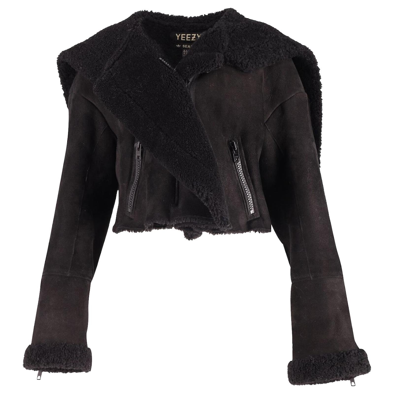 Abrigo corto de piel de cordero en piel de cordero negra de Adidas Originals x Yeezy Cuero ref.649030 - Joli Closet